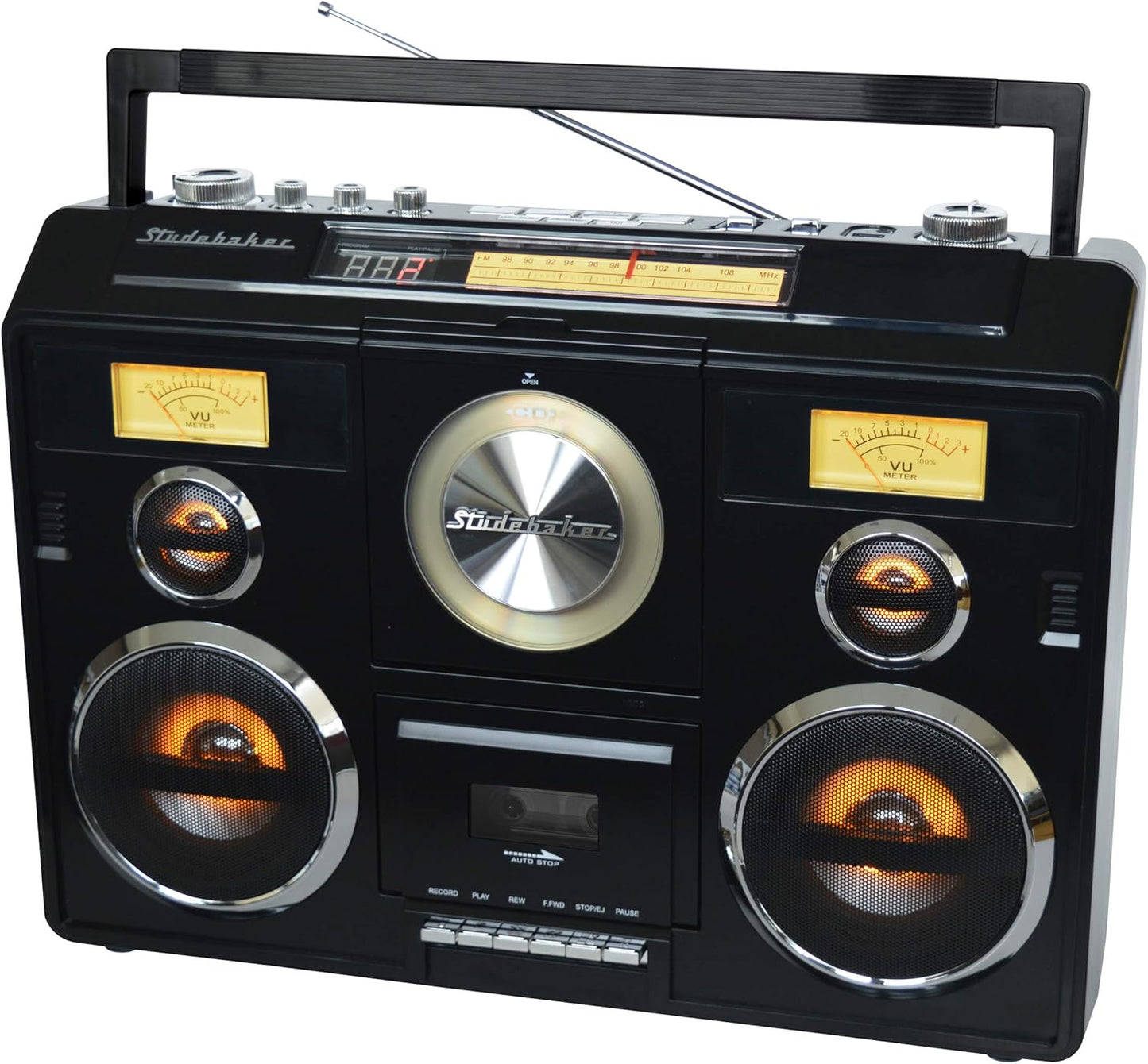 Sound Station Portable Stereo with Bluetooth/CD/AM-FM Radio/Cassette Recorder (Silver)