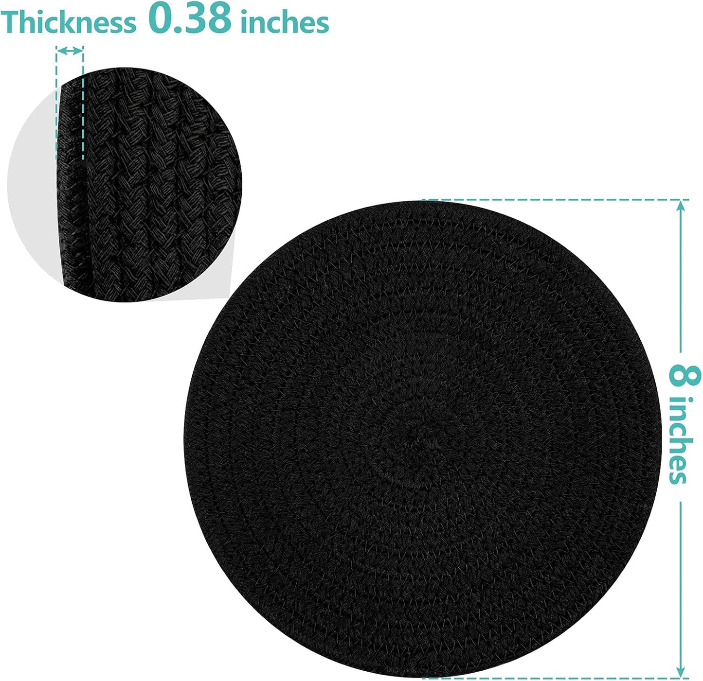 Trivets for Hot Dishes, Pots and Pans, 8 Inches Hot Pads 5 Pcs, Pot Holders for Kitchen, Heat Resistant Mat Protect Counter, Coasters Set Home Essentials Farmhouse Decor (Blue)
