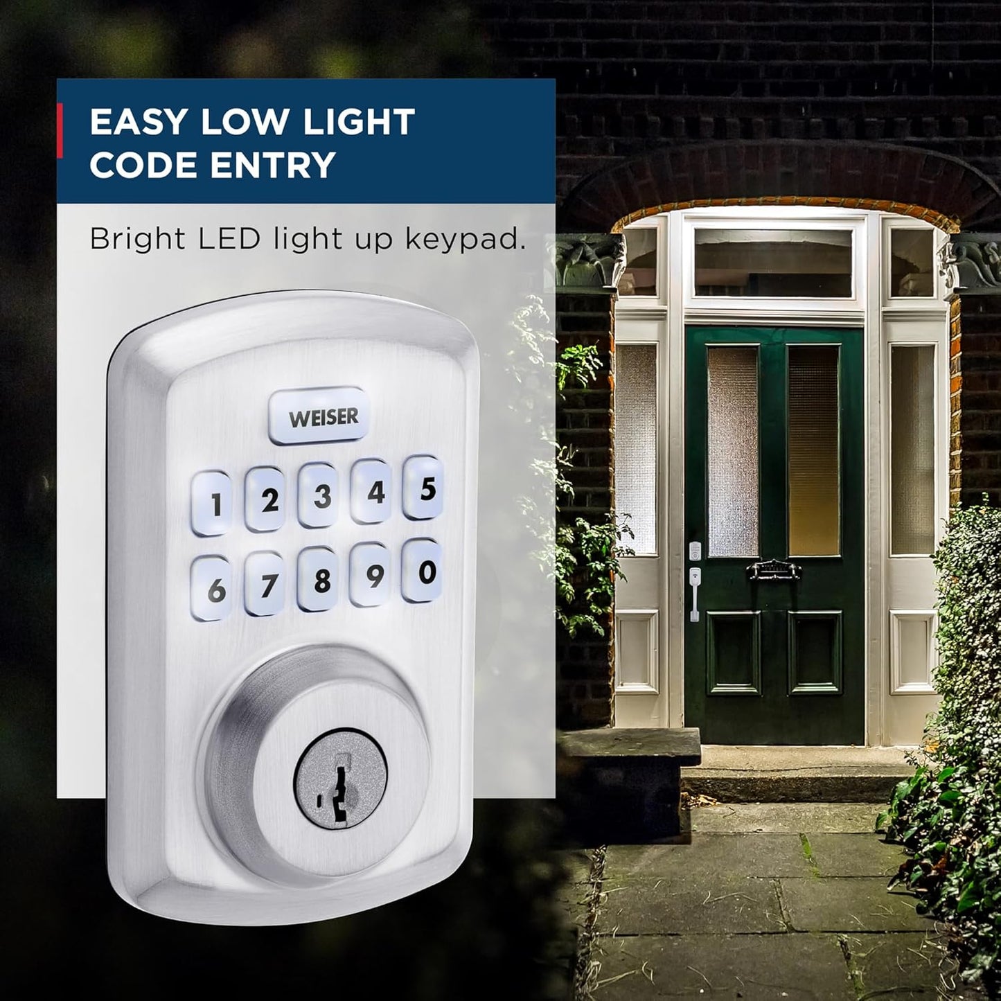 Weiser Powerbolt 3 Matte Black Keyless Entry Door Lock/Deadbolt Lock, 10-Button Keypad Door Lock with Auto Lock and 12-Month Battery Life, Electronic Door Locks for Front Door, Home Décor