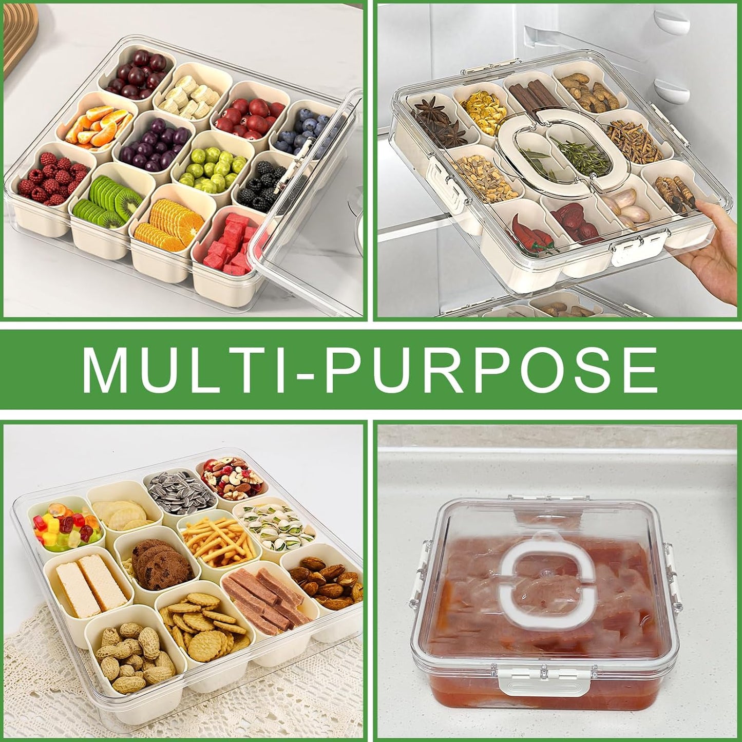 Purilite Select Clear Compartmentalized Snack Box