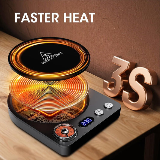 MQFORU Mug Warmer,Coffee Warmer for Desk with 9 Temperature Control(104°F-122°F/131°F-149°F/158°F-175°F),Smart Coffee Cup Warmer with 0.5-9 Hour Timer,Coffee Tea Warmer for Home Office(Black) - PuriLite