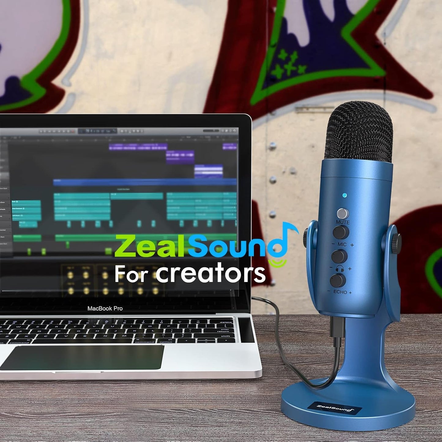 ZealSound USB Microphone,Condenser Phone Computer PC Mic kit,Plug&Play Gaming Microphones for PS 4&5.Mic Gain&Volume Control,Echo &Mute Button for Vocal,Record,Streaming,Discord YouTube Podcast on Mac