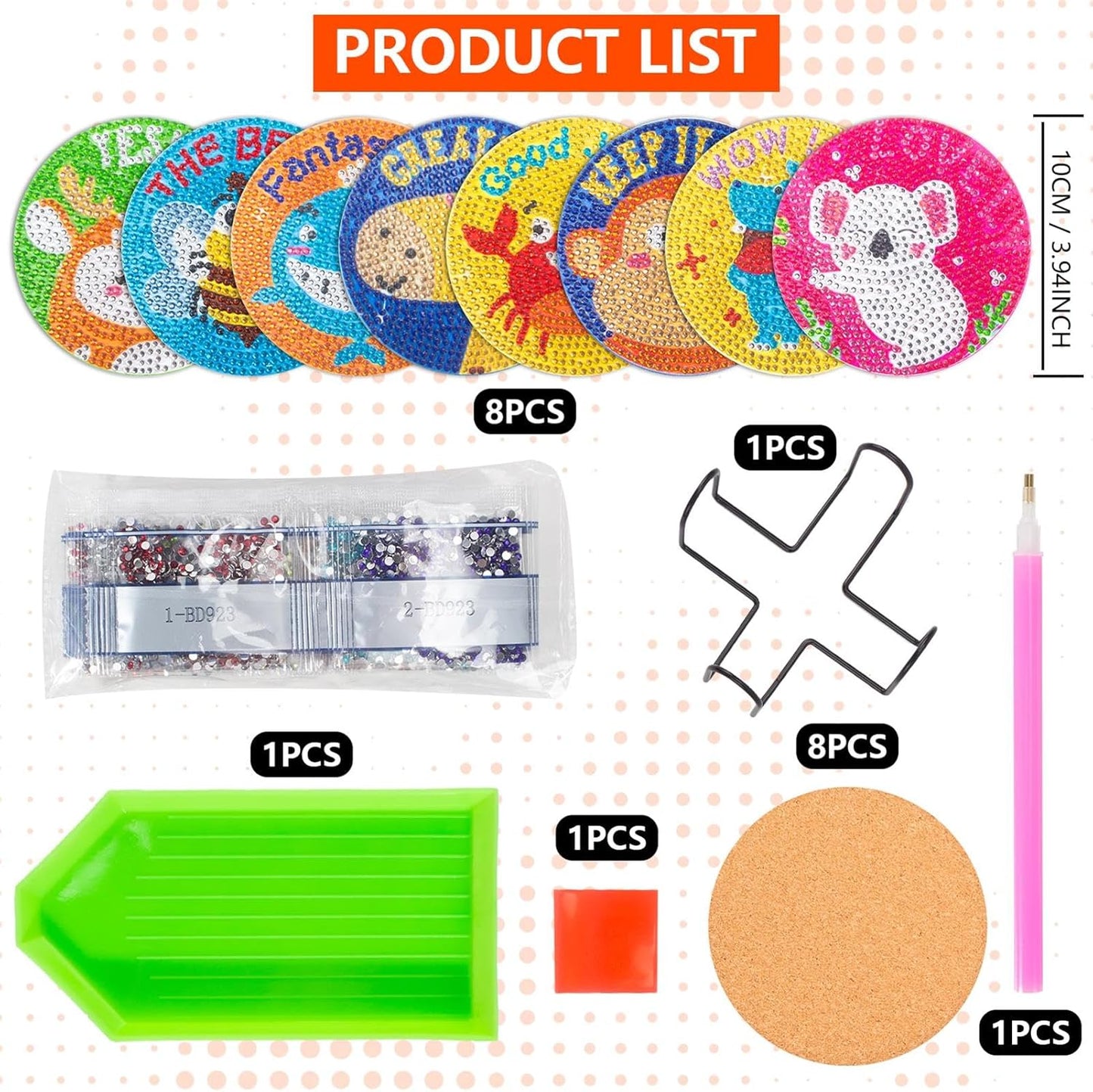 Purilite Select Cat Diamond Art Coasters Kit