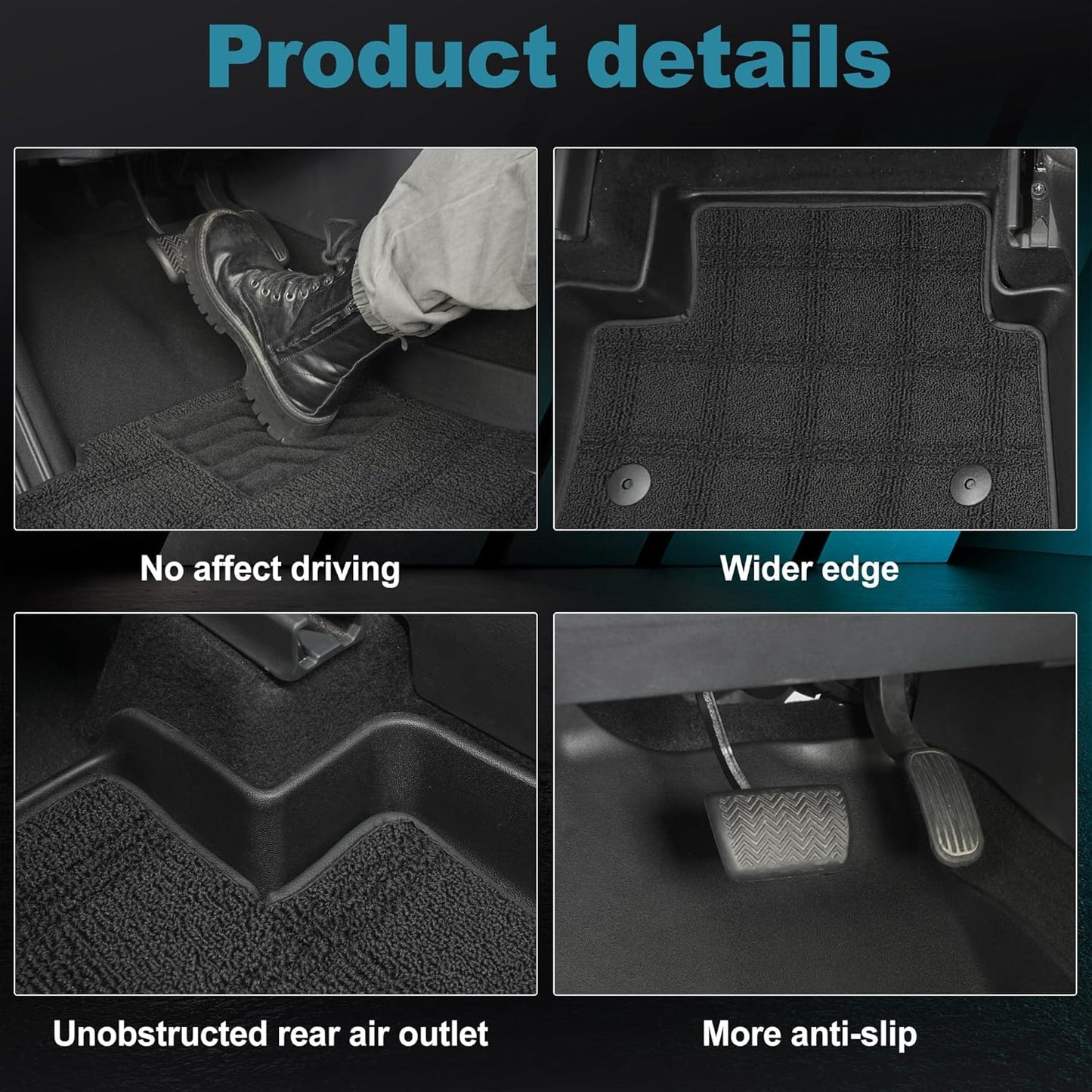 AOMSAZTO Floor Mats & Trunk Mat for 2024 2025 Chevy Equinox EV (Non Fuel),TPE All Weather Protection 2 Rows Car Floor Liners with Cargo Liner for Chevrolet Equinox EV (Non Fuel)
