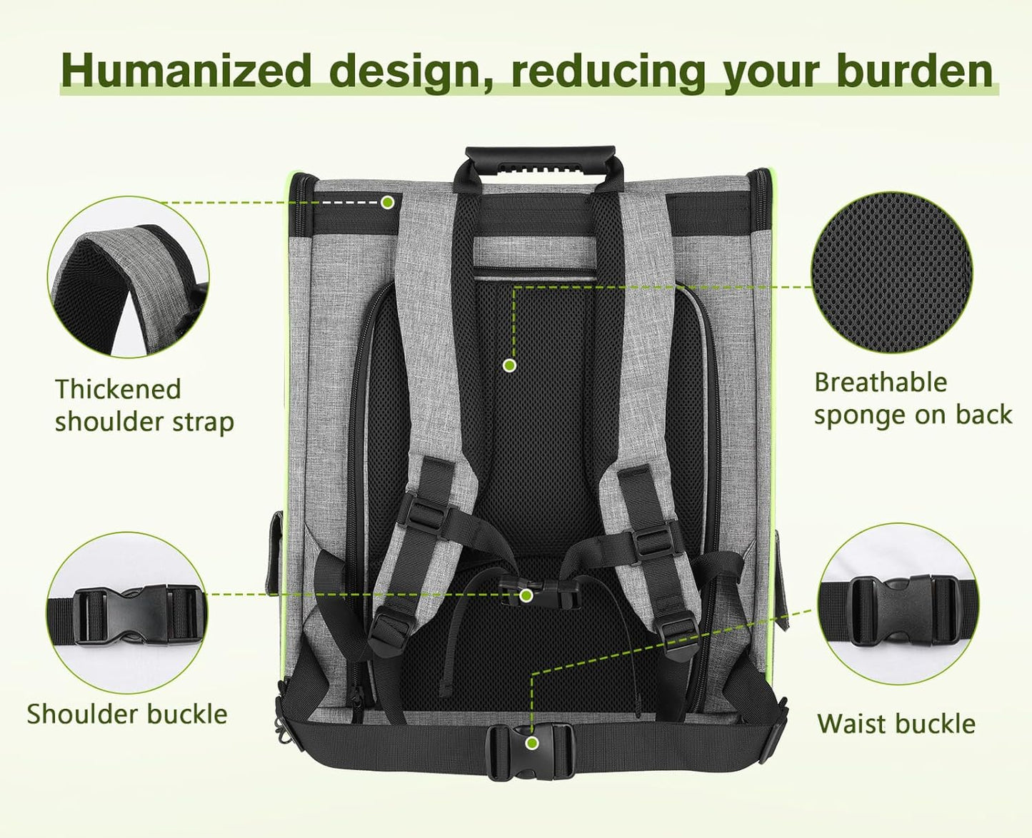 Pecute Pet Carrier Backpack, Dog Carrier Backpack Expandable with Breathable Mesh for Pets <6kg, Pet Backpack Carrier for Hiking Travel Camping Outdoor