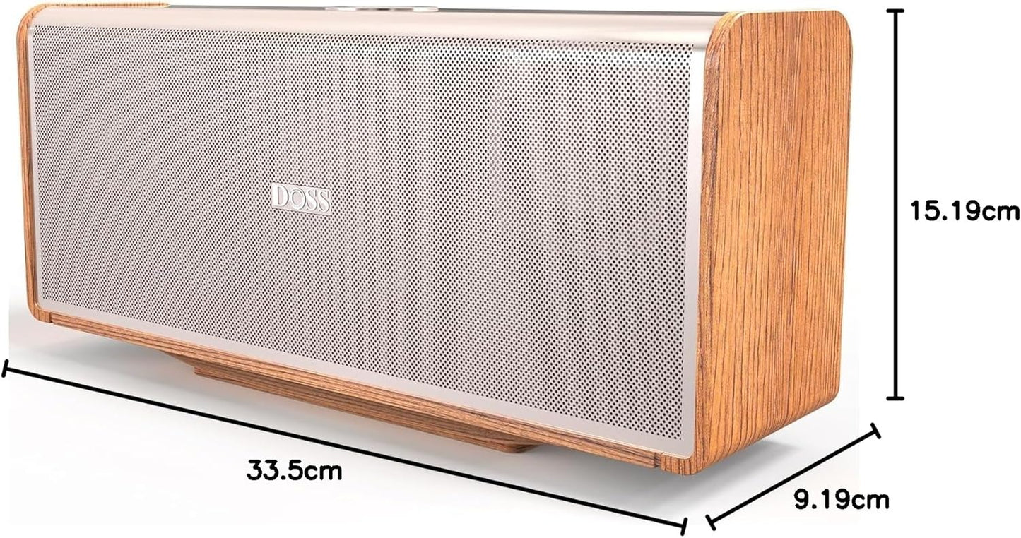 DOSS SoundBox Ultra Bluetooth Speaker with 2.1 Sound Channel Audio, 80W Superior Sound with Deep Bass, Two DSP Technologies, 18H Playtime, BT 5.3, Wireless for Home, Office, Bedroom-Gold