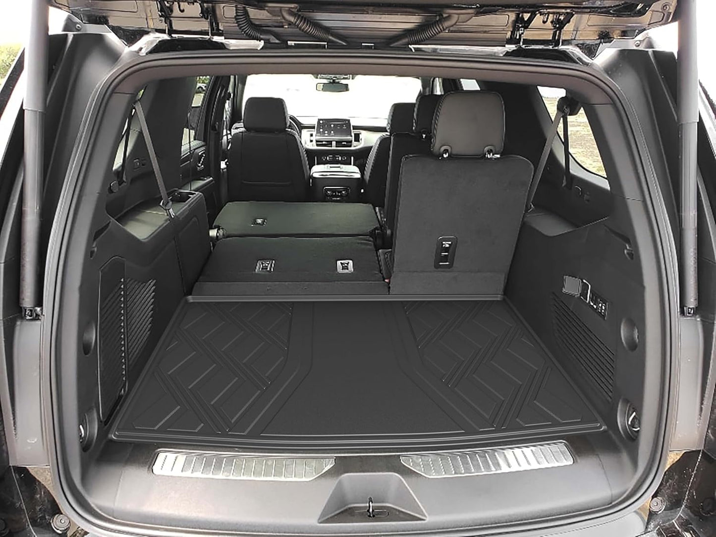 AOMSAZTO Floor Mats & Trunk Mat for 2024 2025 Chevy Equinox EV (Non Fuel),TPE All Weather Protection 2 Rows Car Floor Liners with Cargo Liner for Chevrolet Equinox EV (Non Fuel)