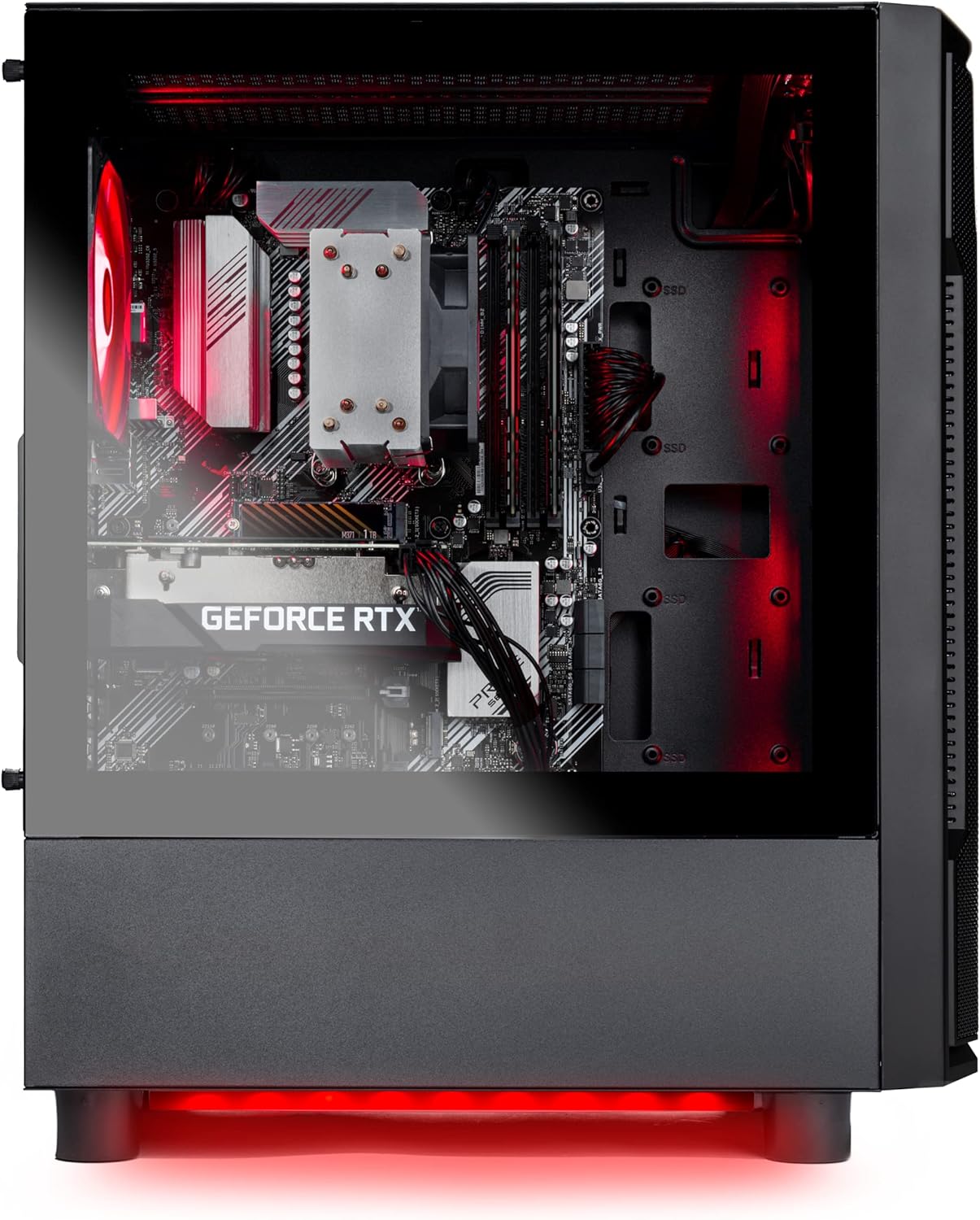 Skytech Shadow Gaming PC Desktop, Ryzen 5 5600 3.5 Ghz (4.4GHz Turbo Boost), AMD RX 6600 8GB GDDR6, 1TB SSD, 16GB DDR4 RAM 3200, 650W Gold PSU, Wi-Fi, Win 11 Home