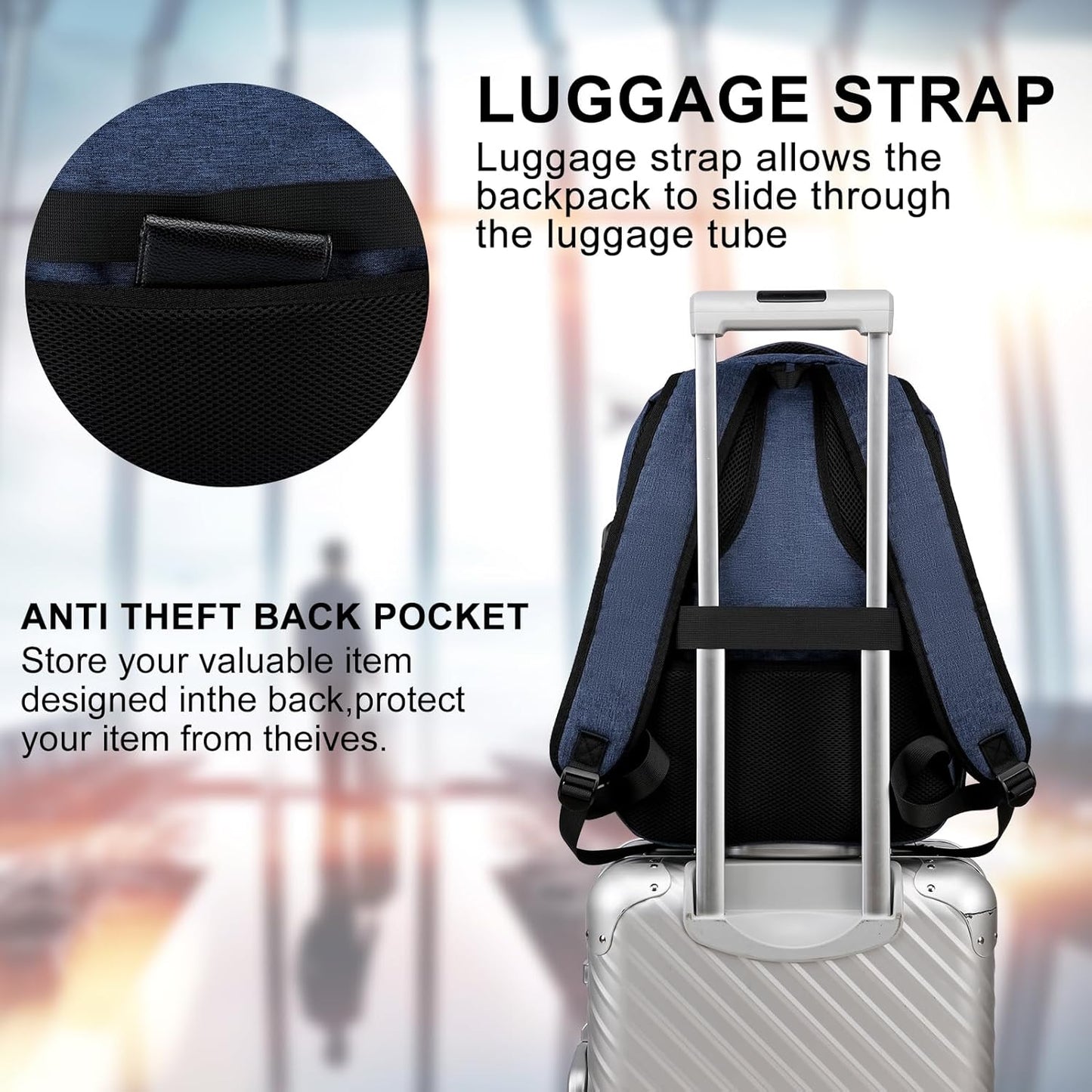 School backpack for Teen Boys, Backpack for Men,15.6 inch Laptop Backpack with USB Charging Port, Large Computer Bookbag with Compartments, Ergonomic Straps, Black