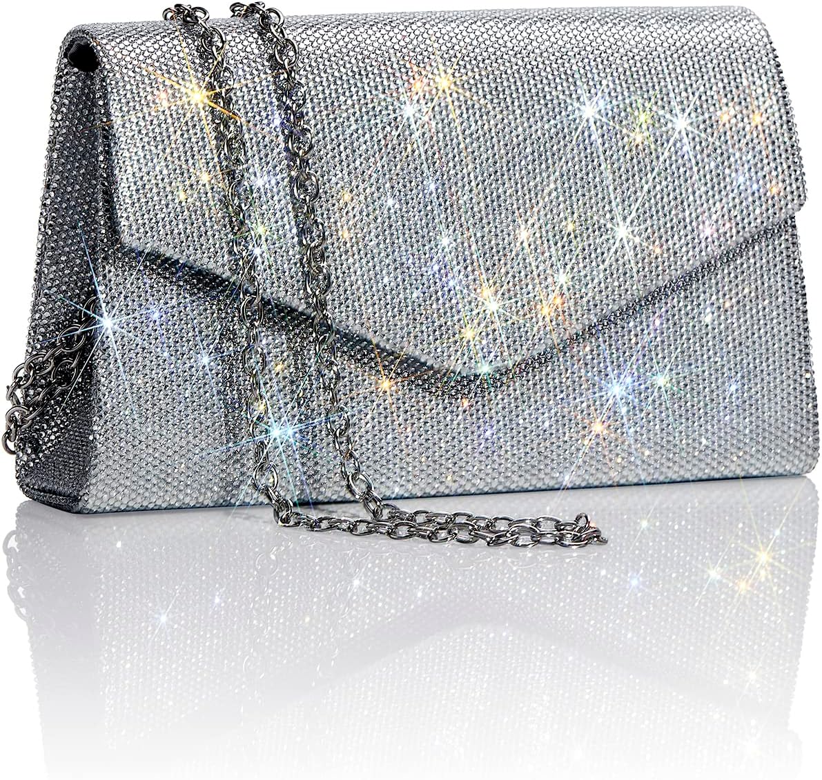 GEGELE Women's Sparkly Evening Bags Glitter Rhinestone Clutch Purse for Party Prom Wedding