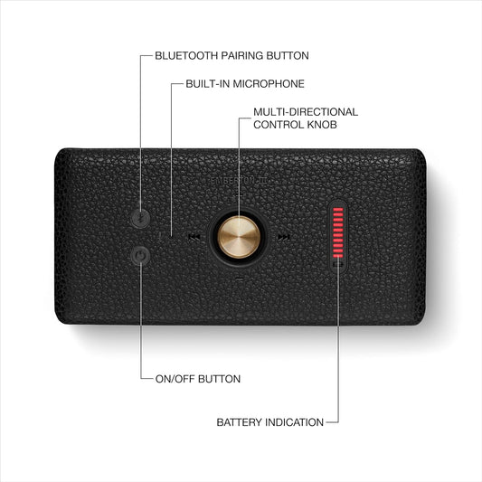 Marshall Emberton III Portable Bluetooth Speaker, Wireless, IP67 Rating Dust & Water Resistant, 32+ Hours Playtime, Quick Charge - Black & Brass - PuriLite
