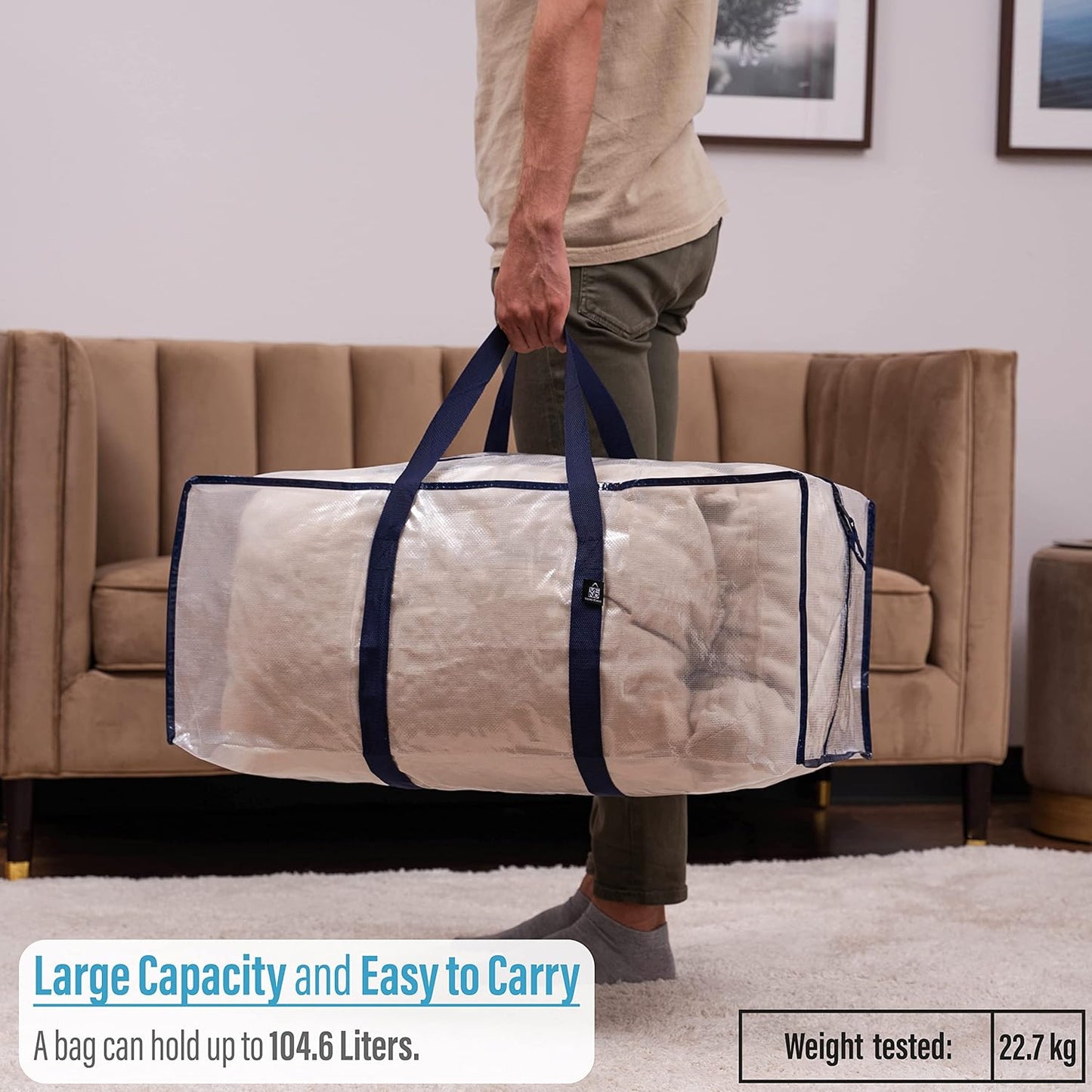 Purilite Select 8 Pack Moving Bags with Lids & Zippers