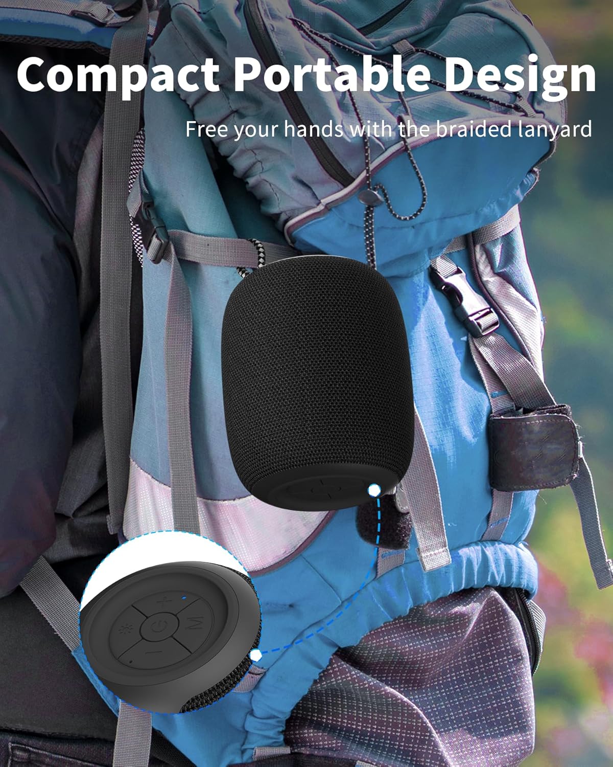 Oraolo Bluetooth Speaker, IPX7 Waterproof Portable Bluetooth Speaker with 16W Immersive Audio, 30H Playtime, LED Light, Bluetooth 5.3, Support TWS, Wireless Speakers for Outdoor Camping Home