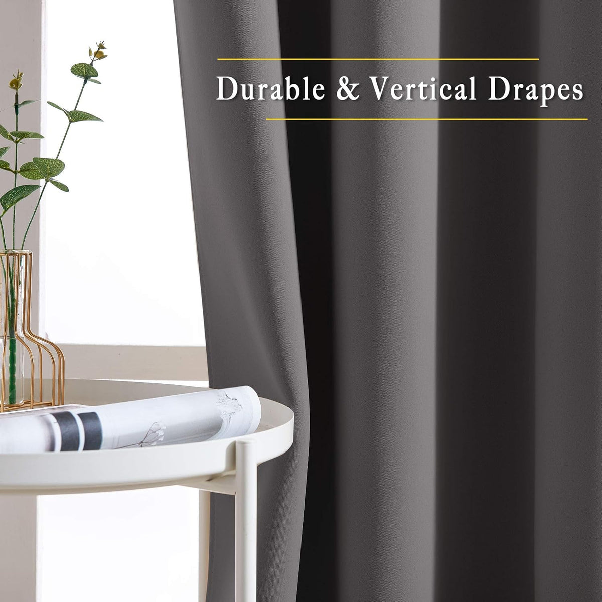 NICETOWN Blackout Curtains 2 Panels for Bedroom- Thermal Insulated Grommet Blackout Curtains 63 Inches Long for Living Room/Kitchen Rideaux occultants (2 Panels, W42 x L63 -Inch,Grey) - PuriLite