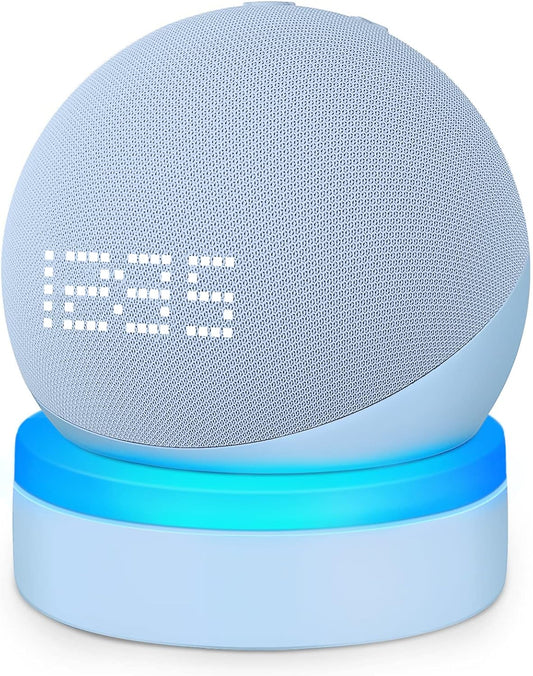 ZUOLACO Table Stand for Echo Dot 5th Generation, Desktop Holder Mount Base for Echo Dot 4th & 5th Gen, Built-in Cable Management and Light Guide, Make Dot More Noticeable, Cloud Blue