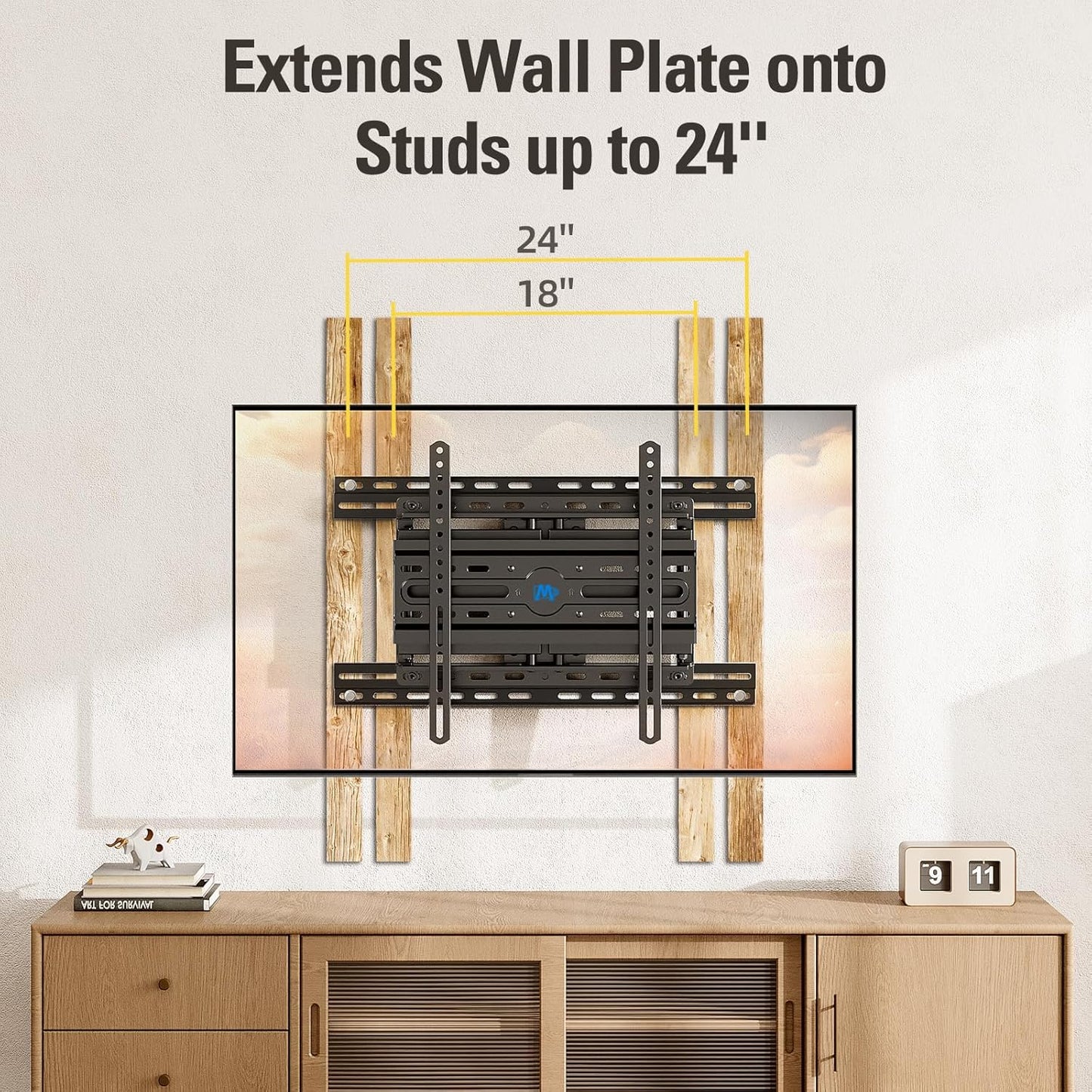 Mounting Dream Universal TV Wall Mount Extension Bracket for TV Wall Plate, Fitting 16" - 24" Wood Stud and Easy Centering TV in Position, Max Loading Capacity of 154 LBS MD5232