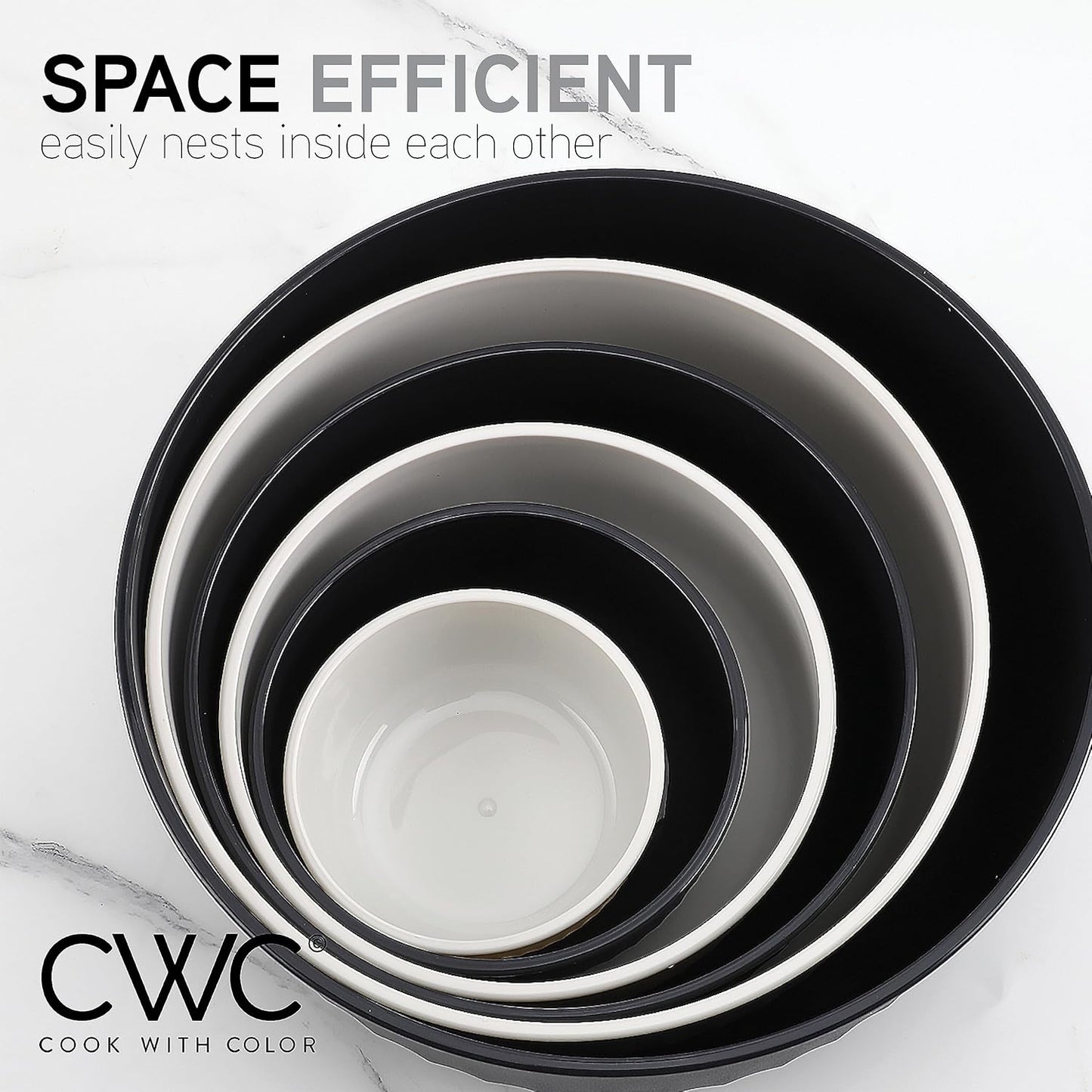 COOK WITH COLOR Prep Bowls with Lids- 8 Piece Nesting Plastic Small Mixing Bowl Set with Lids (Teal Ombre)