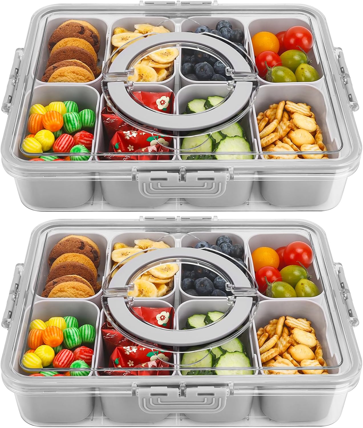 Purilite Select Clear Compartmentalized Snack Box