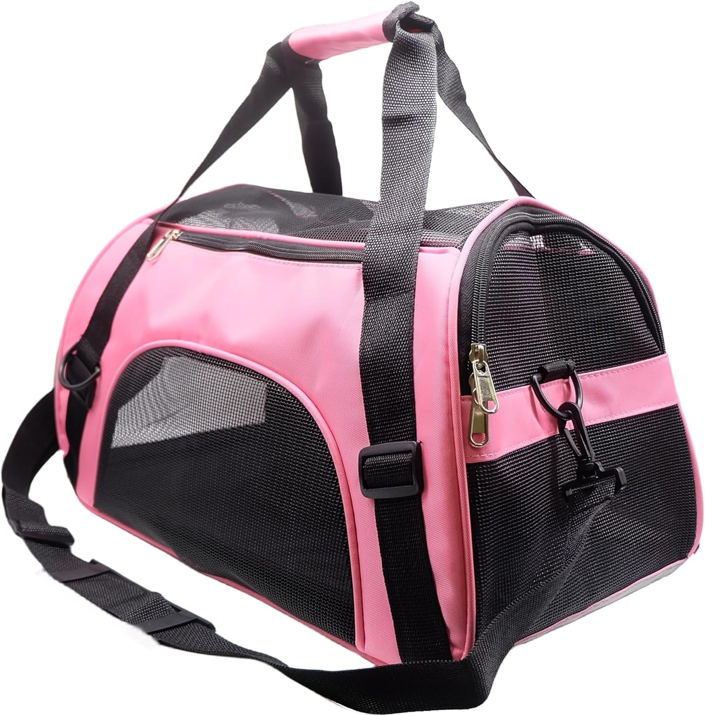 ZaneSun Cat Carrier,Soft-Sided Pet Travel Carrier for Cats,Dogs Puppy Comfort Portable Foldable Pet Bag Airline Approved (Small Rosered)