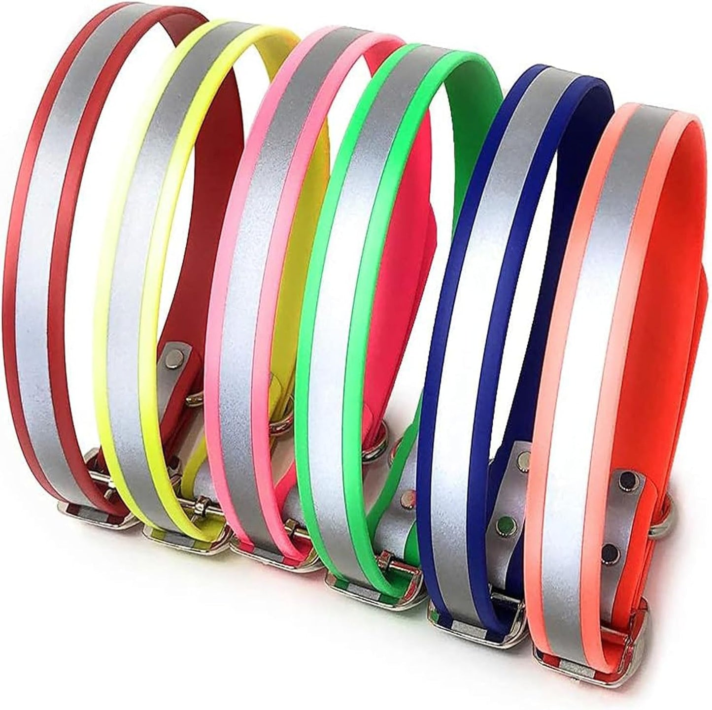 Regal Dog Products Heavy Duty Reflective Dog Collar – Adjustable and with Durable Metal Buckle and Rings Anti-Odor, chew Resistant, Waterproof Dog Collar for Small Medium and Large Dogs (Large, Pink)