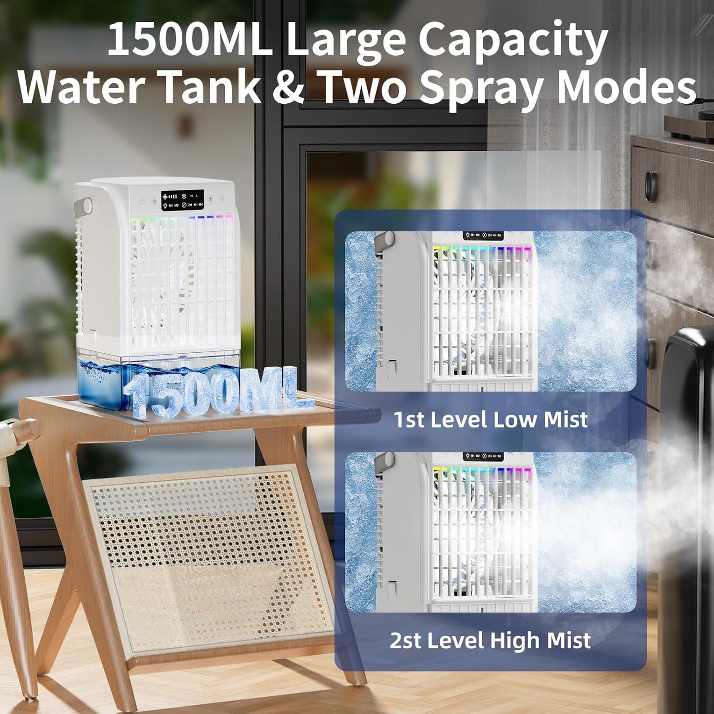 Purilite Select 4-in-1 Mini Portable Air Conditioner – Cool, Mist, Humidify & Glow On the Go