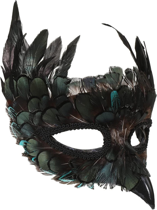 CENFPOLA Costume Mask Feather Animal Mask Masquerade Bird Mask Halloween Mardi Gras Cosplay Party Masque - PuriLite