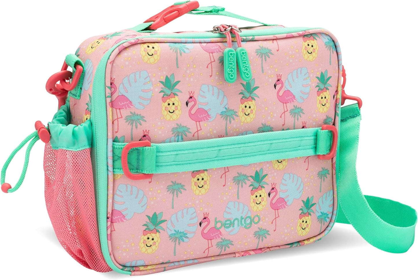 Bentgo® Kids Lunch Bag - Durable, Double Insulated, Water-Resistant Fabric, Interior & Exterior Zippered Pockets, Water Bottle Holder - Ideal for Children 3+ (Shark)
