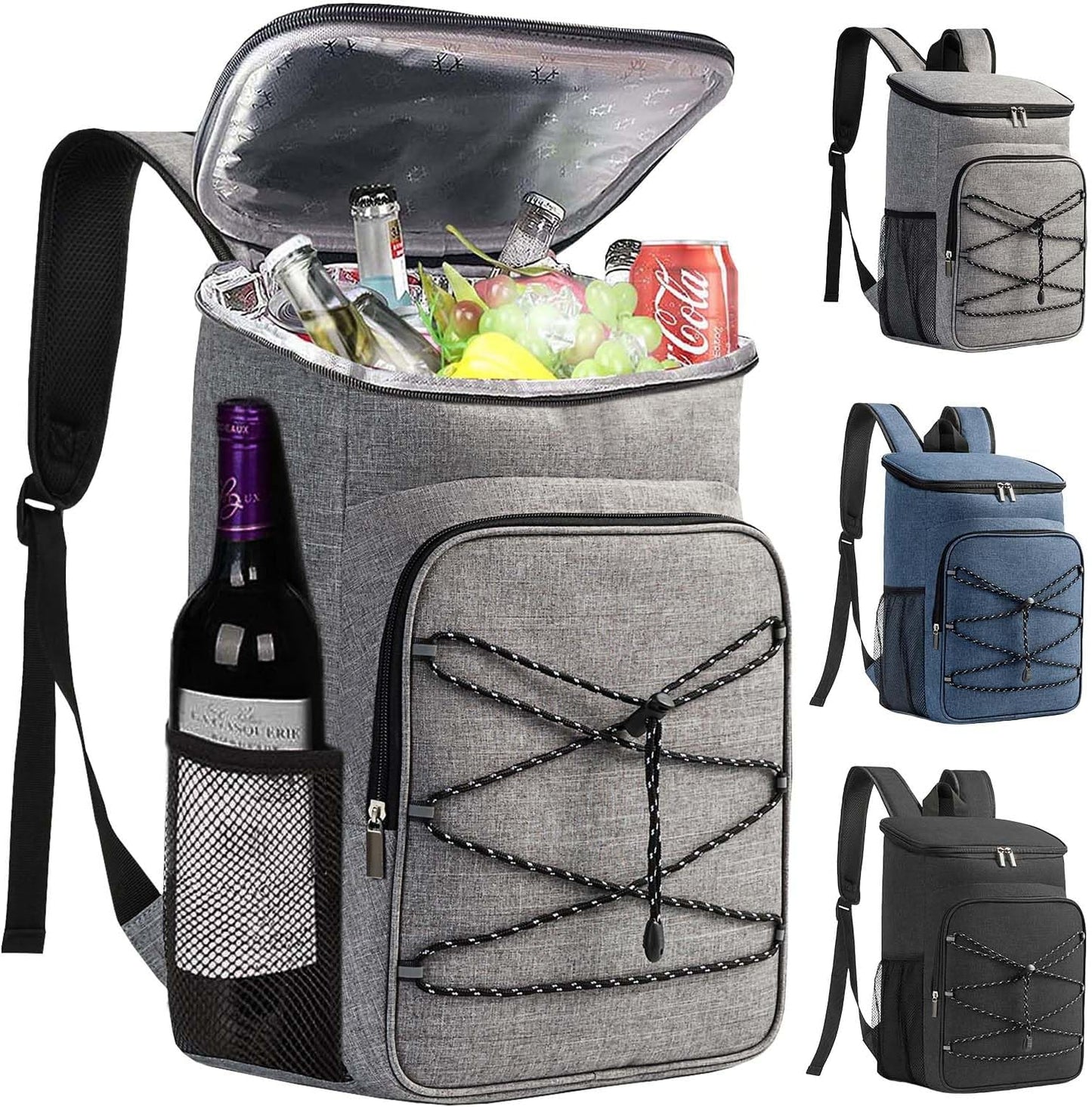 Bagtopia Camping Cooler Backpack 25 Cans, Leak Proof Insulated Thermal Bag, Beach Travel Picnic Lunch Backpack for Men Women