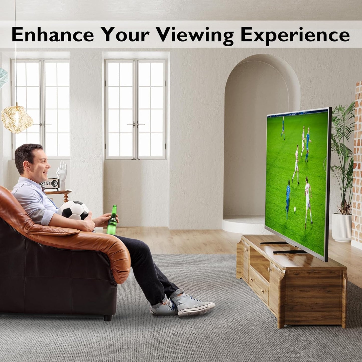 GPlus+ Universal Table Top TV Stand for Most 23 to 75 inch LCD LED Plasma Flat Screen TVs, TV Base Height Adjustable Leg Stand Holds up to 88 lbs/40Kg, VESA up to 800x600mm, LDT03-26L