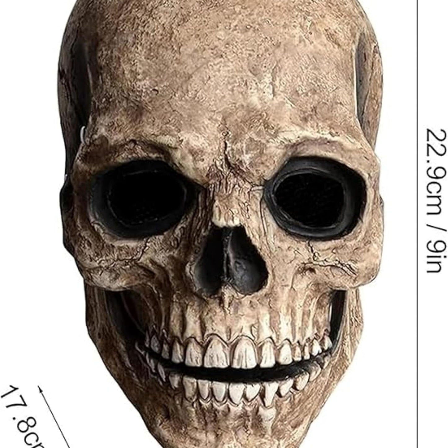Skull Mask Moving Jaw,Realistic Halloween Mask for Men,Scary Skeleton Grim Reaper Mask,Halloween Creepy Adult Skull Face Mask