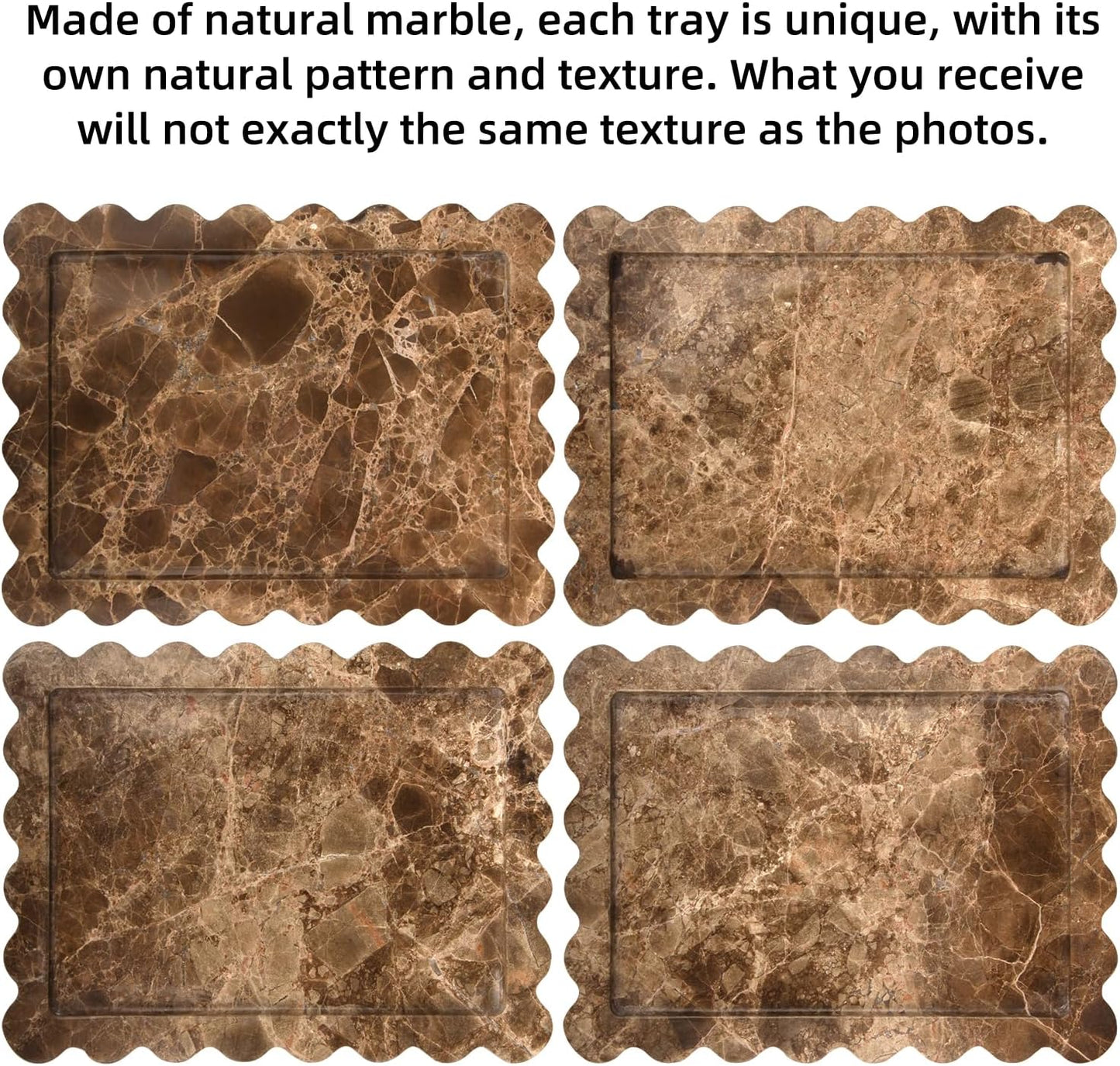 HESHIBI Marble Decorative Tray, Square, 8x8 inches, Rosso Lepanto, Luxury Natural Stone, Bathroom Vanity, Dresser Top, Kitchen Sink, Trinket Ring Tray