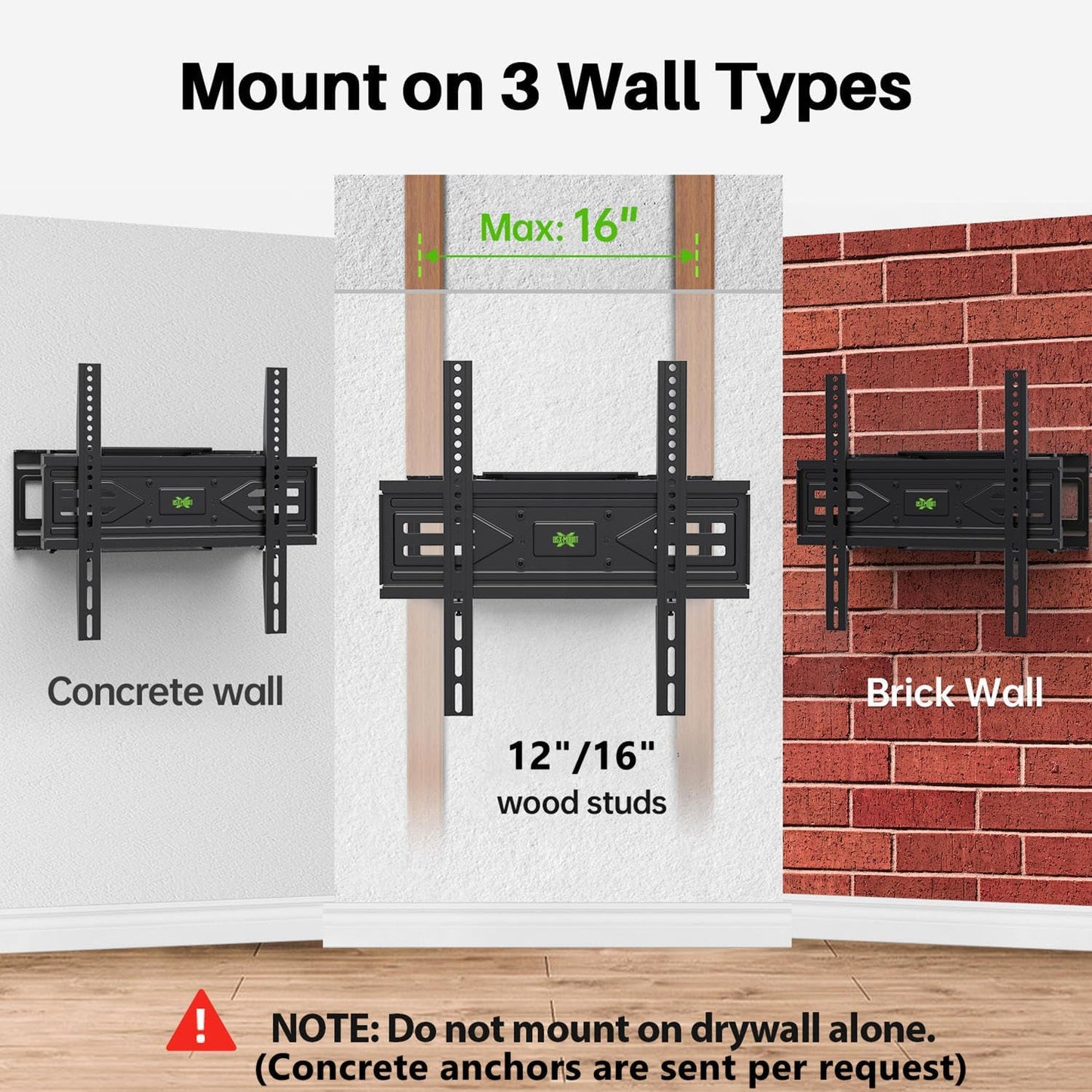 USX MOUNT Full Motion TV Wall Mount for 32-65 Inch TVs up to 99 Lbs, Wall Mount TV Bracket Smooth Swivel Extension, Articulating TV Mount Fit 12" 16" Wood Studs, Max VESA 400x400mm, XMM908