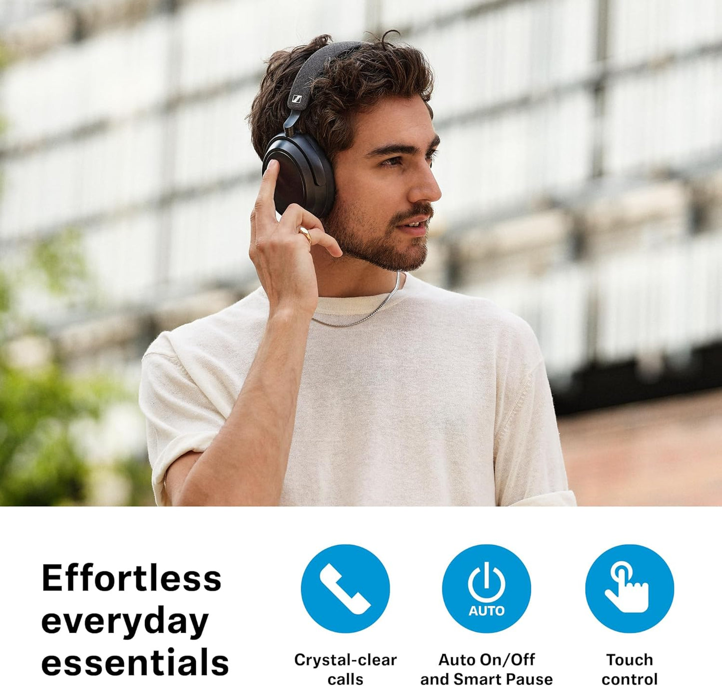 Sennheiser Momentum 4 Wireless Headphones, Bluetooth for Crystal-Clear Calls w/Adaptive Noise Cancellation, 60h Battery Life, Customizable Sound & Lightweight Folding Design, Black/Copper