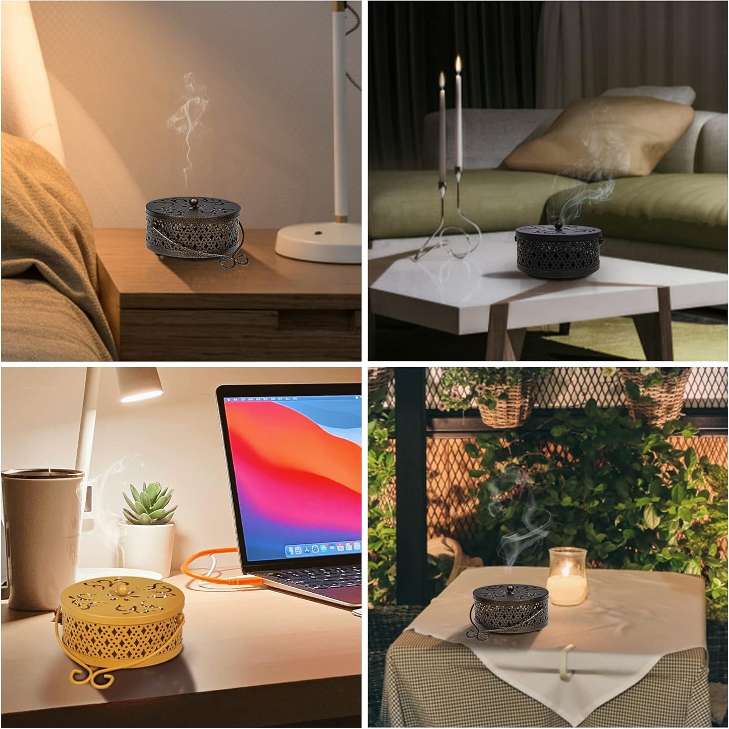 Purilite Select Metal Mosquito Coil Holder with Lid