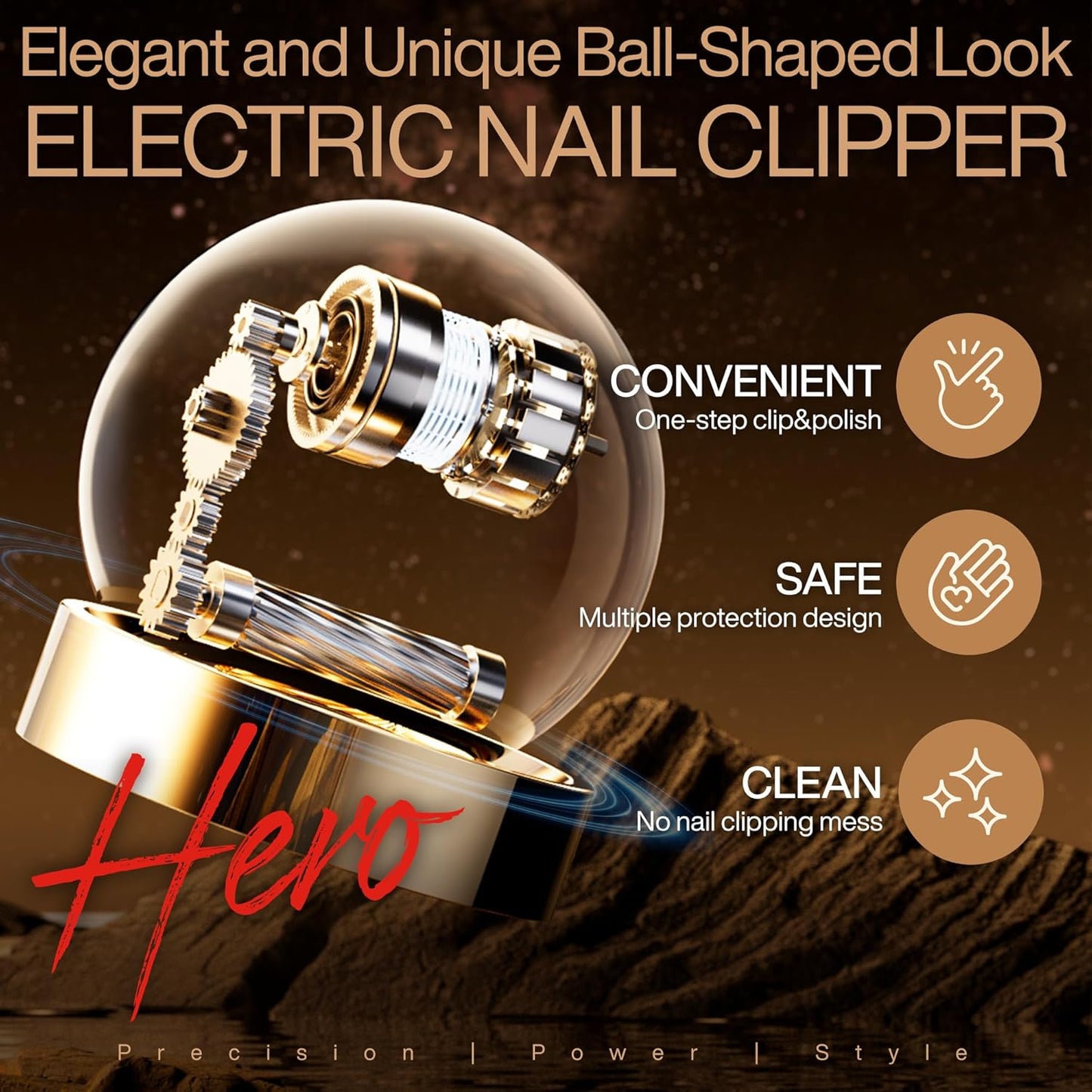 Electric Electric Nail Clippers with Light & 2 Speeds,Fingernail Cutter and File 2 in 1 Design, Nail Scraps Storage, Electric Nail Clippers for Adults, Valentine's Day Gift Birthday Gift