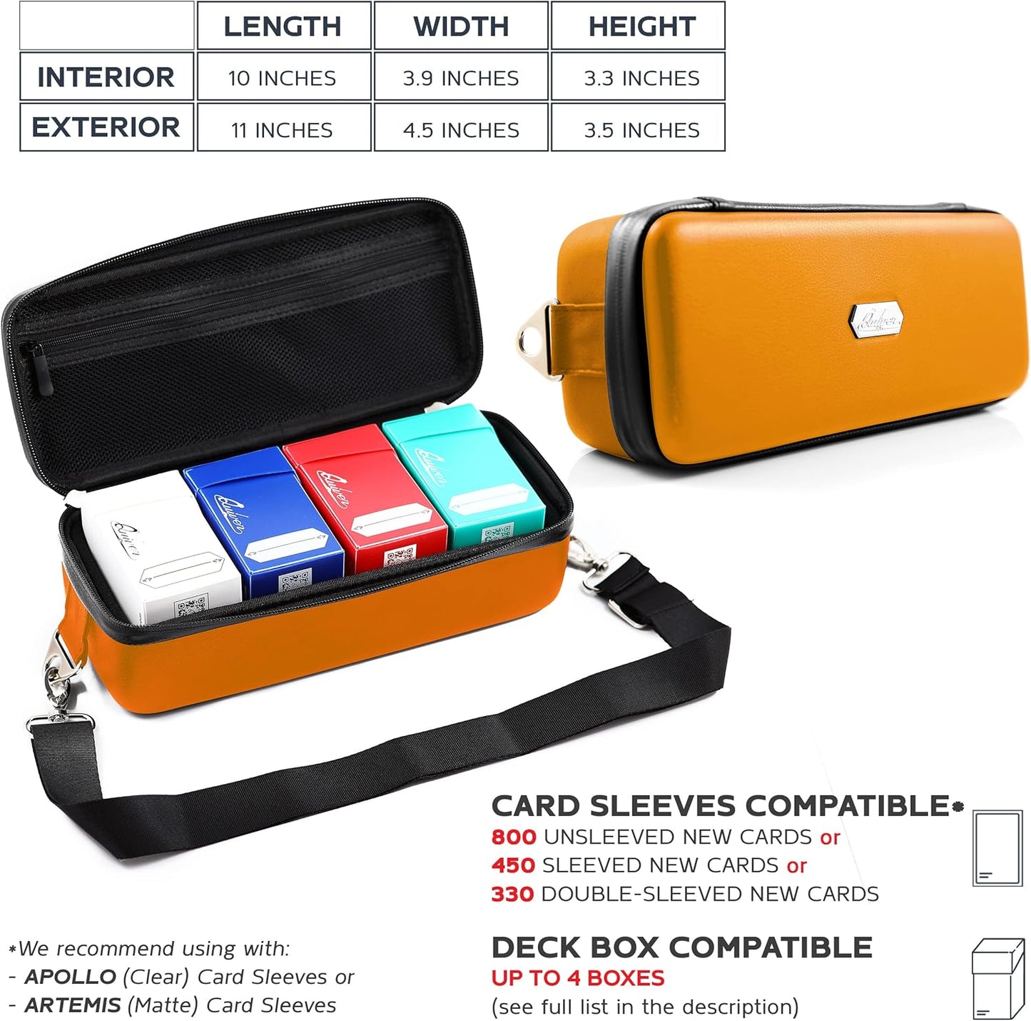 Pink Bolt Card Carrying Case - Playing Card Case Deck Box Storage, Compatible with TCG, Magic: the Gathering Commander MTG, YuGiOh & other Trading Cards (+ 100 Apollo Sleeves)