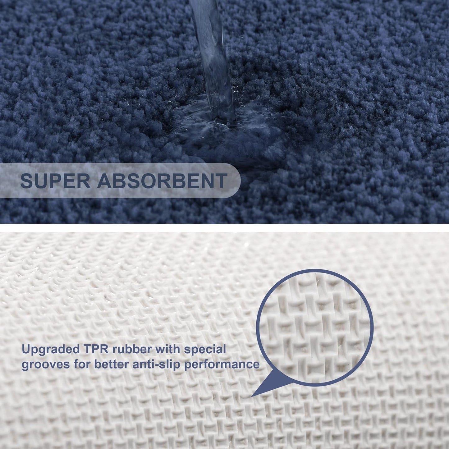 Bathroom Rugs Set 2 Pieces - Bath Rugs Ultra Soft Absorbent Non-Slip Fluffy Thick Microfiber Cozy Bath Mats Set for Tub Shower Bathroom Floors Accessories, 20"x32" & 16"x24" Set of 2 (Beige)