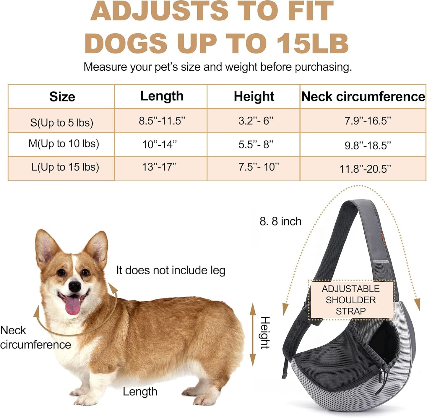 FDJASGY Pet Sling Carrier for Small Dogs Cats,Breathable Mesh Travelling Hand Free Puppy Backpack with Pouch and Adjustable Strap Carrier Grey