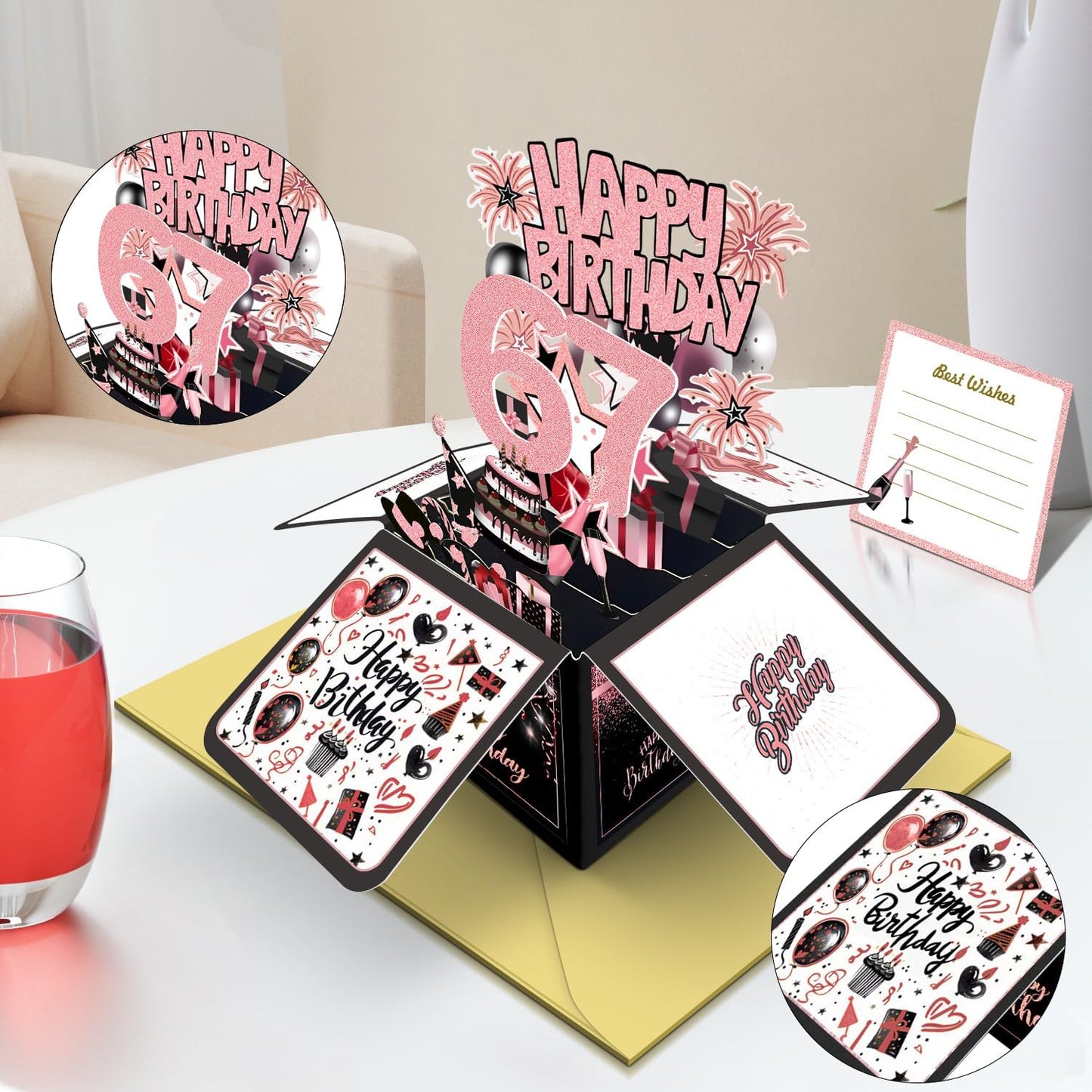 70th Birthday Card, 70th Birthday Decorations for Women Men, Happy Birthday 3D Cards for 70 Year Old Grandpa Grandma, Birthday Gift Box for Mother Dad