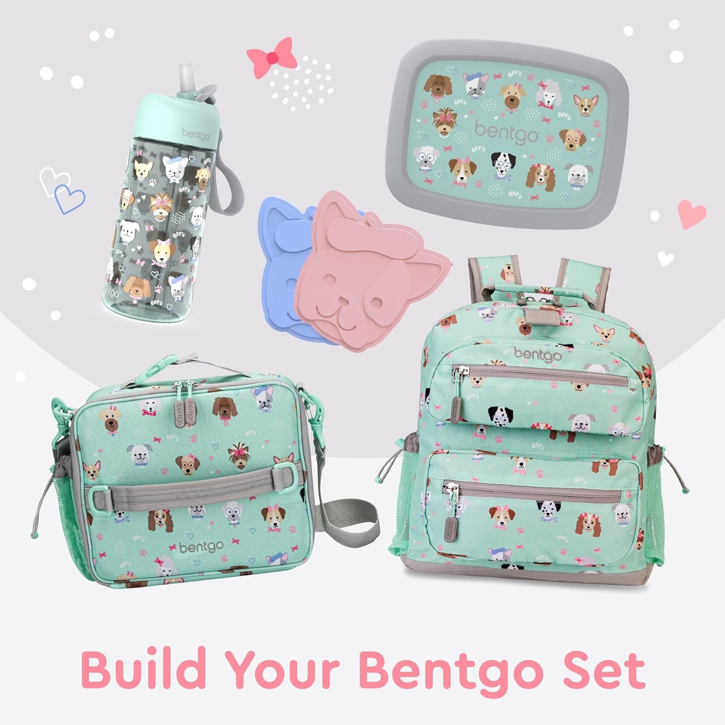 Bentgo® Kids Lunch Bag - Durable, Double Insulated, Water-Resistant Fabric, Interior & Exterior Zippered Pockets, Water Bottle Holder - Ideal for Children 3+ (Shark)