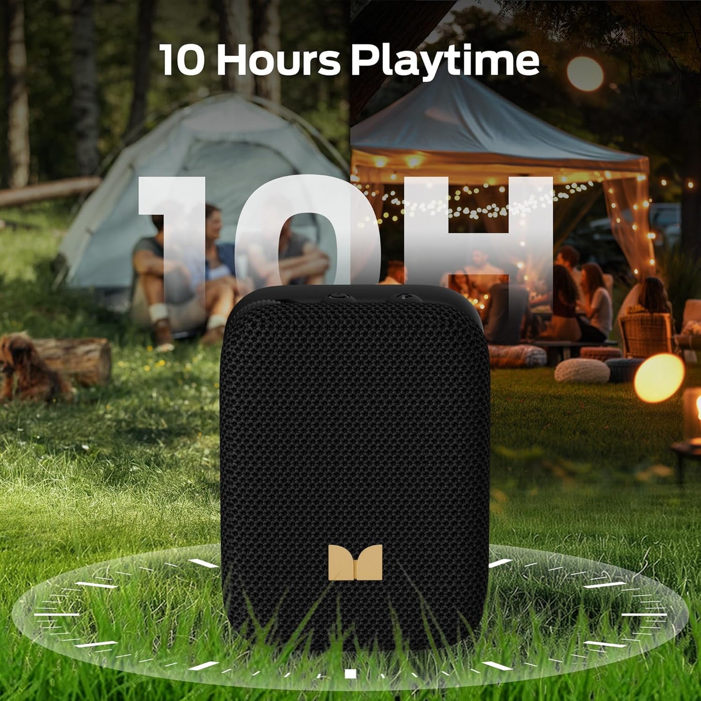 Monster Atomic Atom Wearable Bluetooth Speaker with Mics for Hands-Free Calls, IPX5 Waterproof, Compact and Portable Speaker for Workout, Cycling, Black