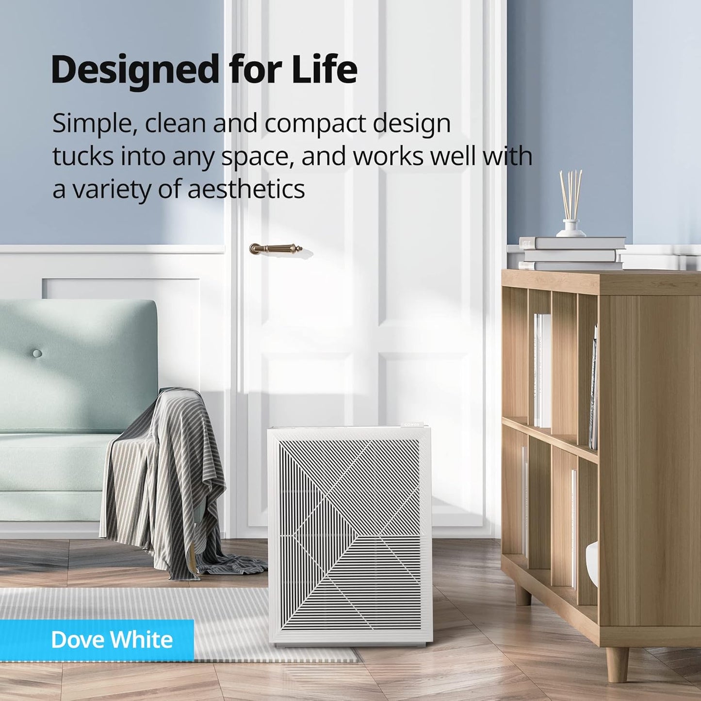 Coway Airmega 150 True HEPA Air Purifier with Air Quality Monitoring, Auto Mode, Filter Indicator, Dove White