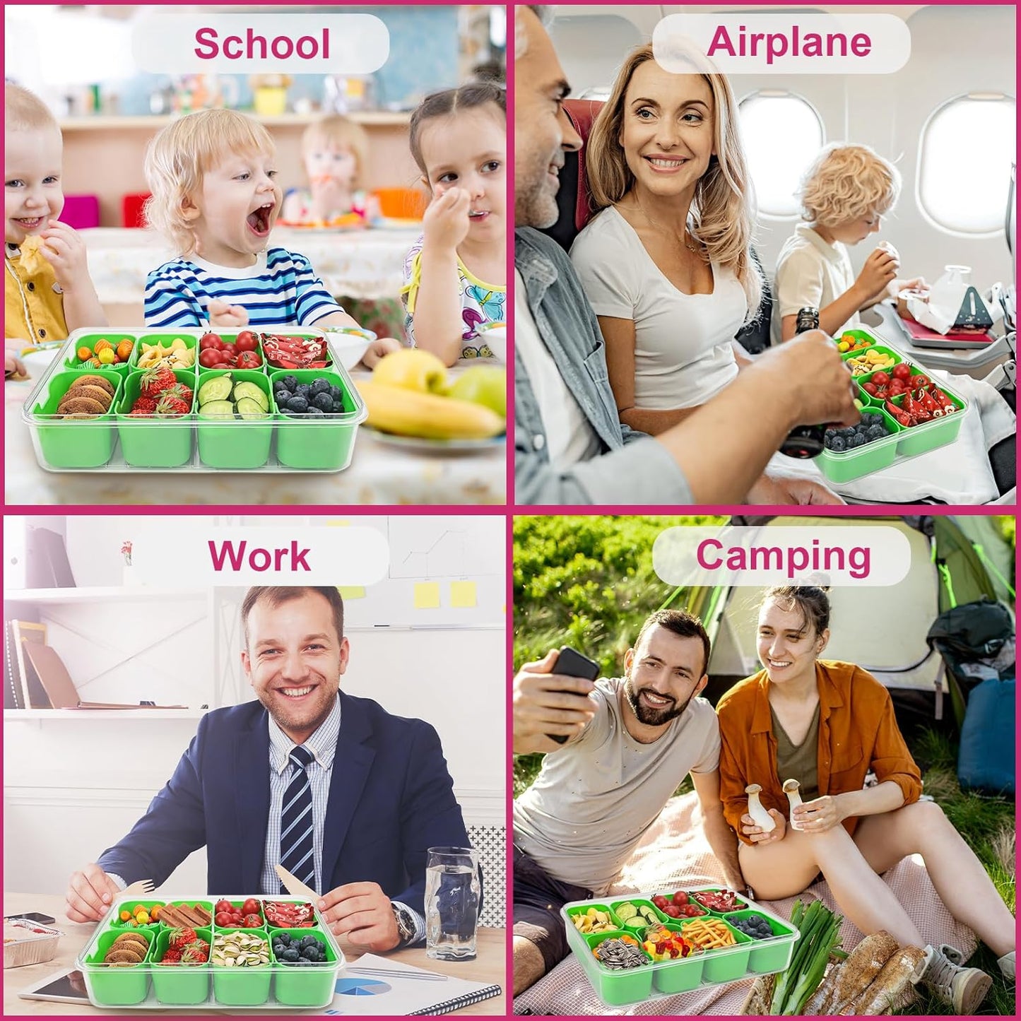 Purilite Select Clear Compartmentalized Snack Box