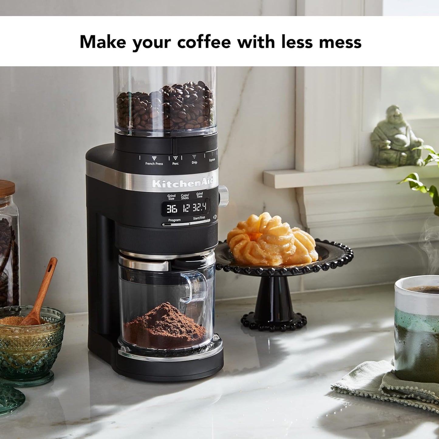 KitchenAid Burr Coffee Grinder, Black Matte, KCG8433BM