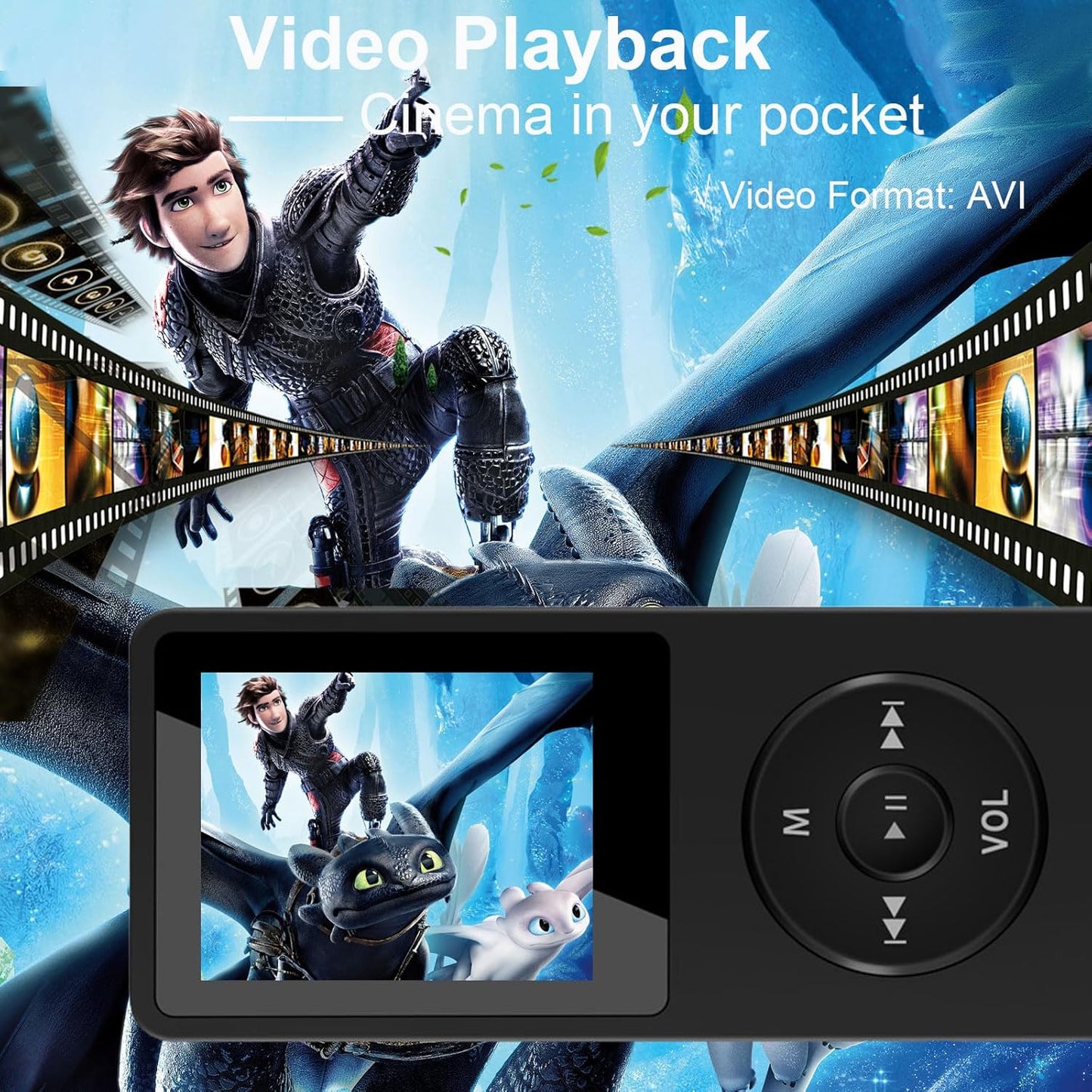 MP3 Player with Bluetooth, Portable 32GB MP3 Music Players with Speaker, Supports Alarm Clock, FM Radio, Recording Function, Up to 128GB Memory Storage, Earphones Included