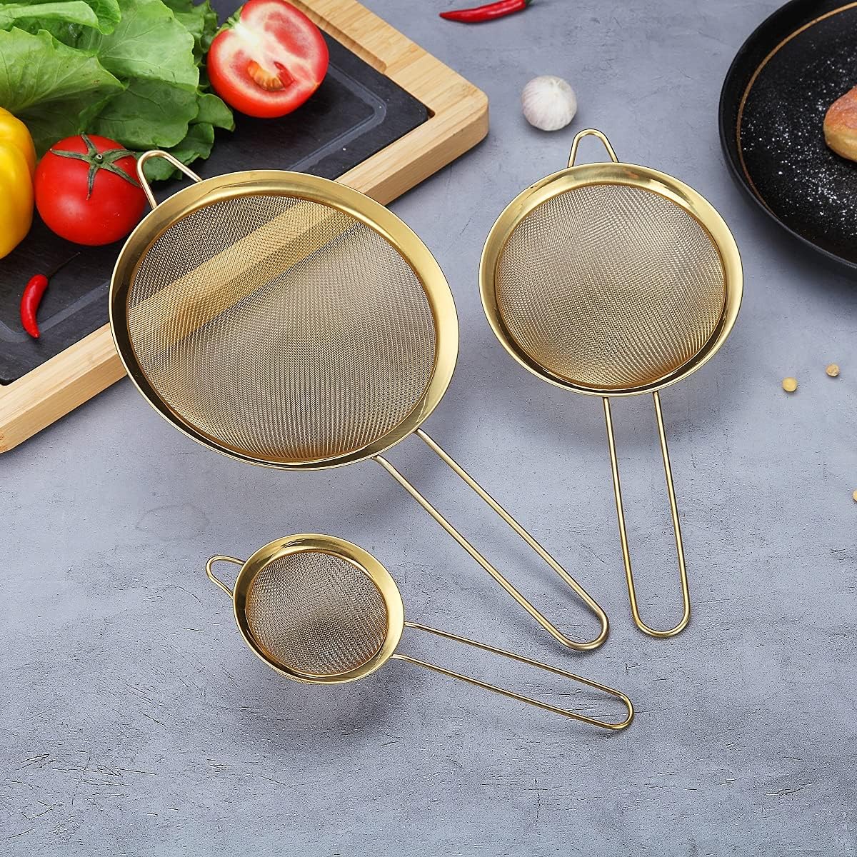 Purilite Select Gold Fine Mesh Strainer 3-Piece Set