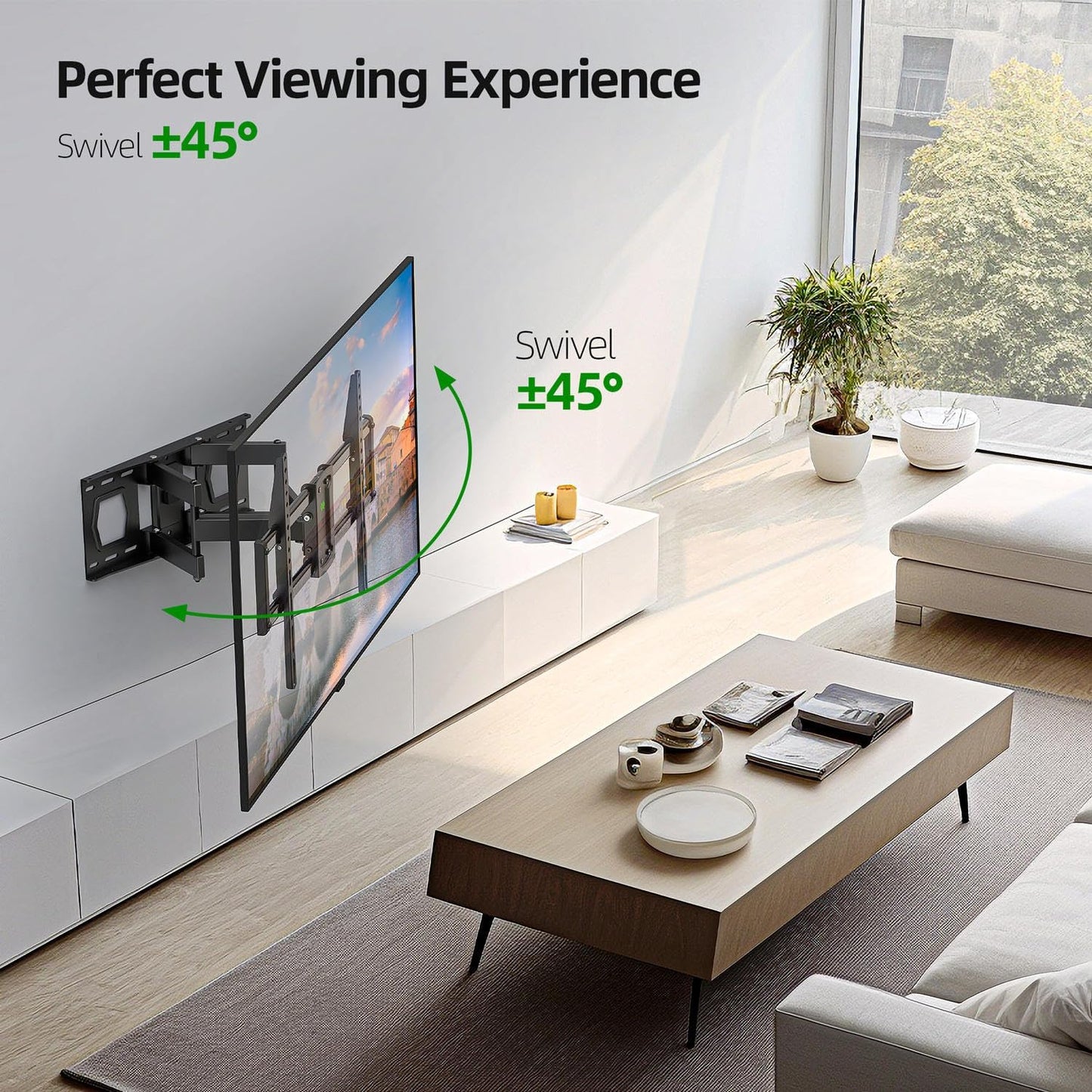 USX MOUNT TV Wall Mount for Most 37-86 inch TVs Hold up to 120lbs, Full Motion Wall Mount TV Bracket Swivel and Tilt, TV Mount with Dual Articulating Arms Extension Max VESA 600x400mm, 16" Wood Studs