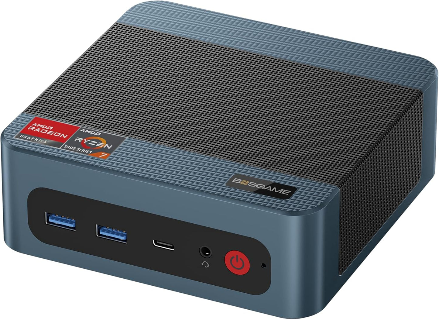 BOSGAME P4 Gaming Mini PC Ryzen 7 5700U 32GB RAM 1TB NVMe M.2 2280 SSD, 11-Pro OS Mini Computers, Micro PC 4K 60Hz Triple Display, HDMI+DP+Type-C, WiFi 6E, BT5.2, PD3.0, Dual 2.5GbE LAN