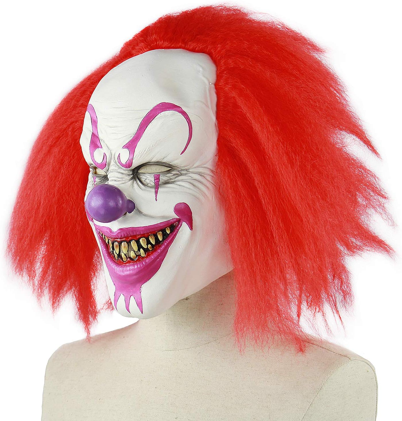 Scary and Sinister Halloween Clown Masks, Costume Cosplay Props, Adult Latex Clown Masks,Horror,Devil