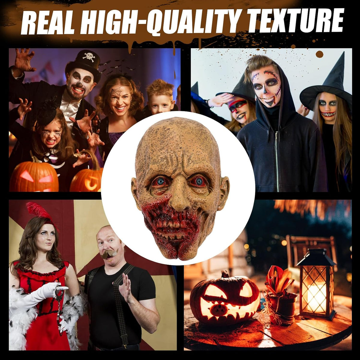 Scary Halloween Zombie Mask Realistic Walking Dead Demon Monster Mask Halloween Costume Cosplay Props